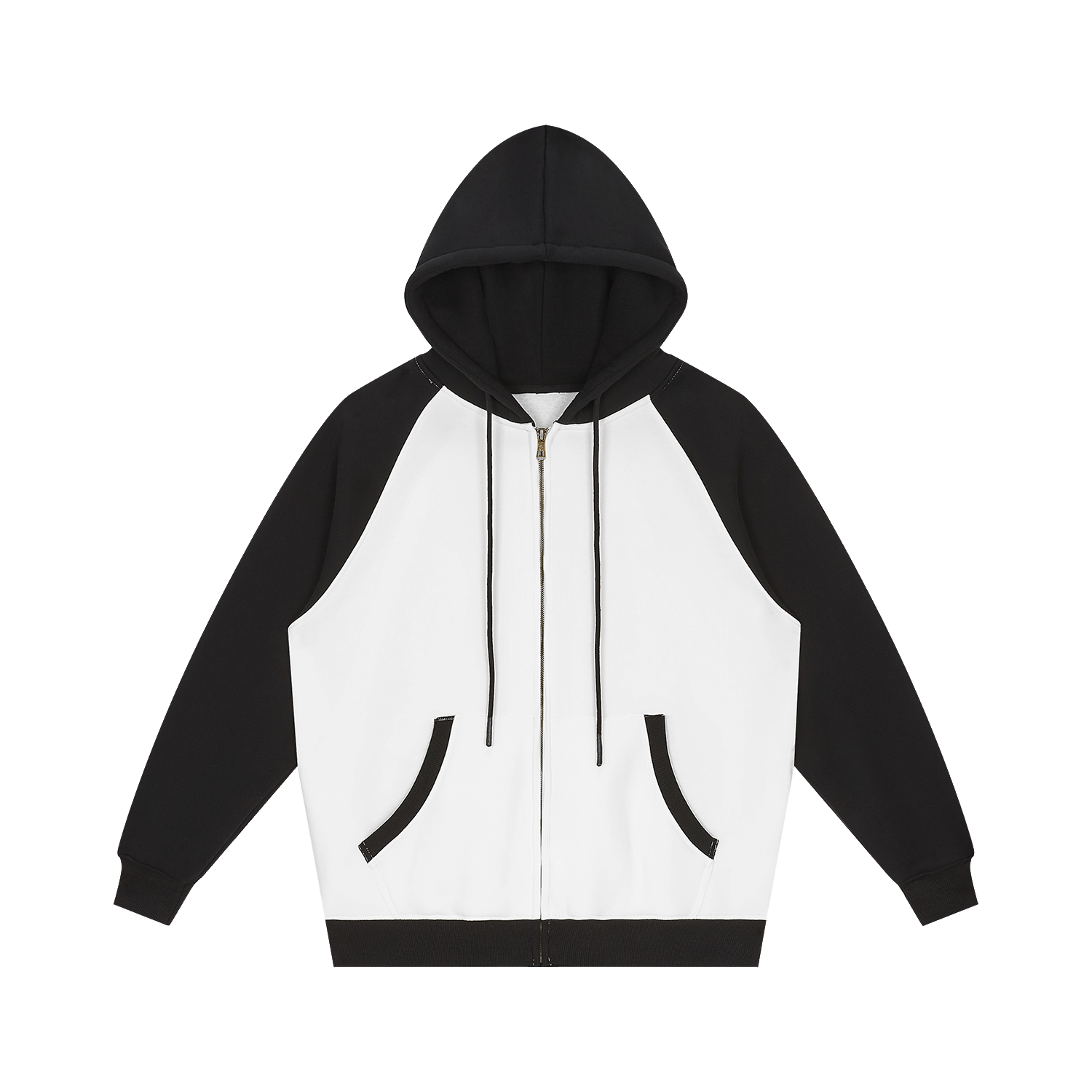 Streetwear Unisex Two Tone Raglan Sleeve Fleece Hoodie | HugePOD-2