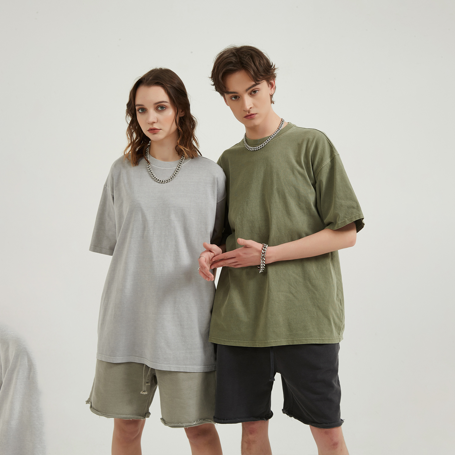 Streetwear Unisex Drop Shoulder Stone Wash T-Shirt - Print on Demand | HugePOD-6