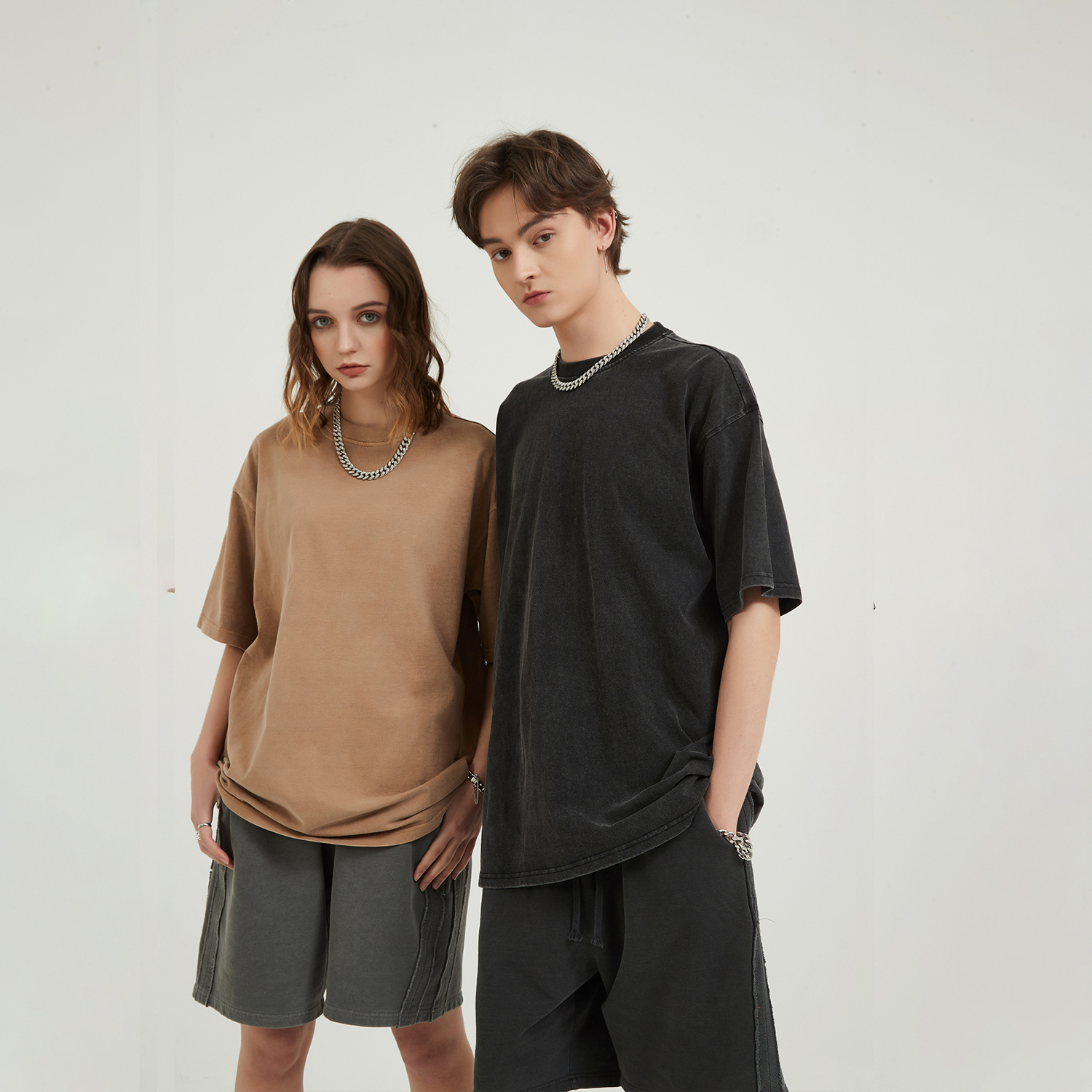 Streetwear Unisex Drop Shoulder Stone Wash T-Shirt - Print on Demand | HugePOD-2