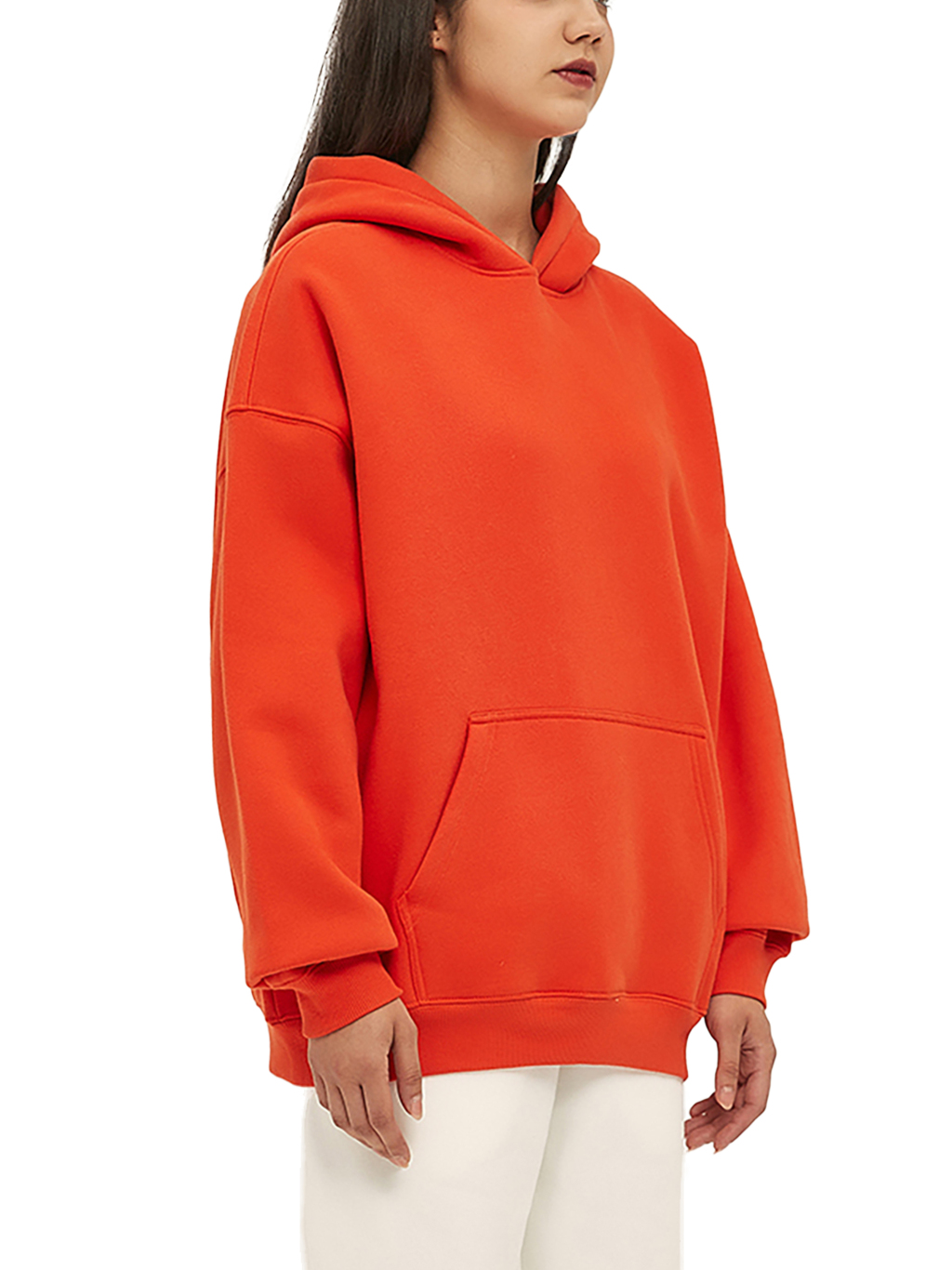 Streetwear Oversized Solid Color Fleece Hoodie | Dropshipping-11