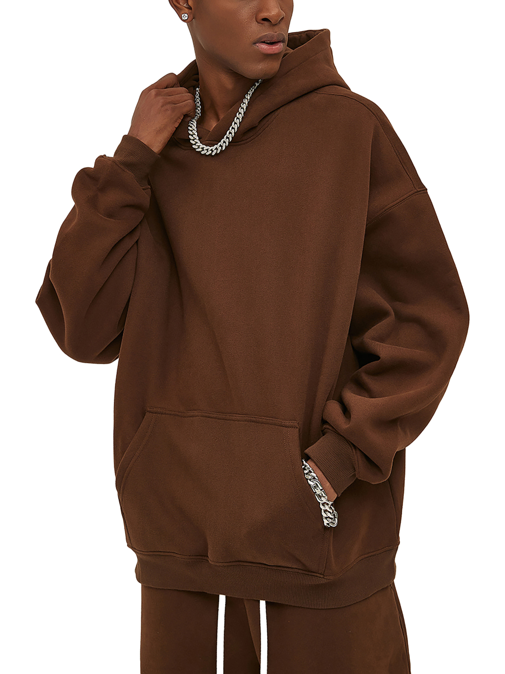 Streetwear Oversized Solid Color Fleece Hoodie | Dropshipping-4