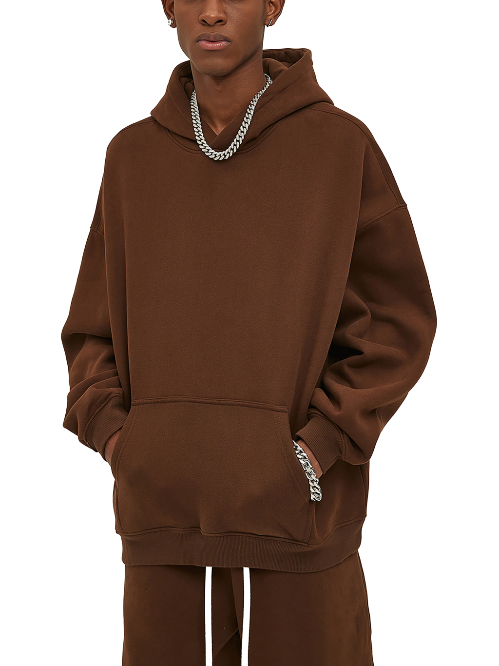 Streetwear Oversized Solid Color Fleece Hoodie | Dropshipping-8