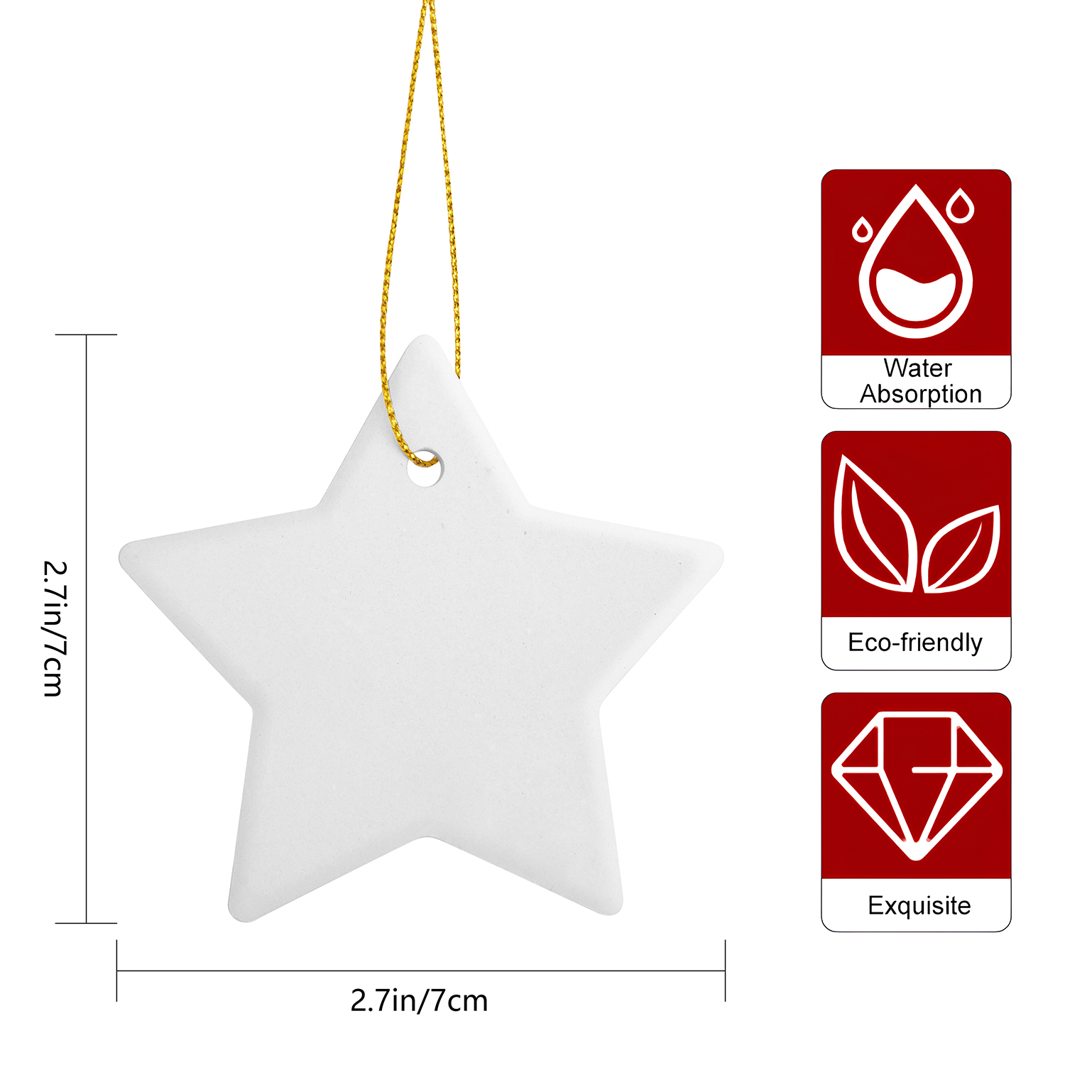 Custom Star Christmas Tree Ceramic Pendants | HugePOD-5