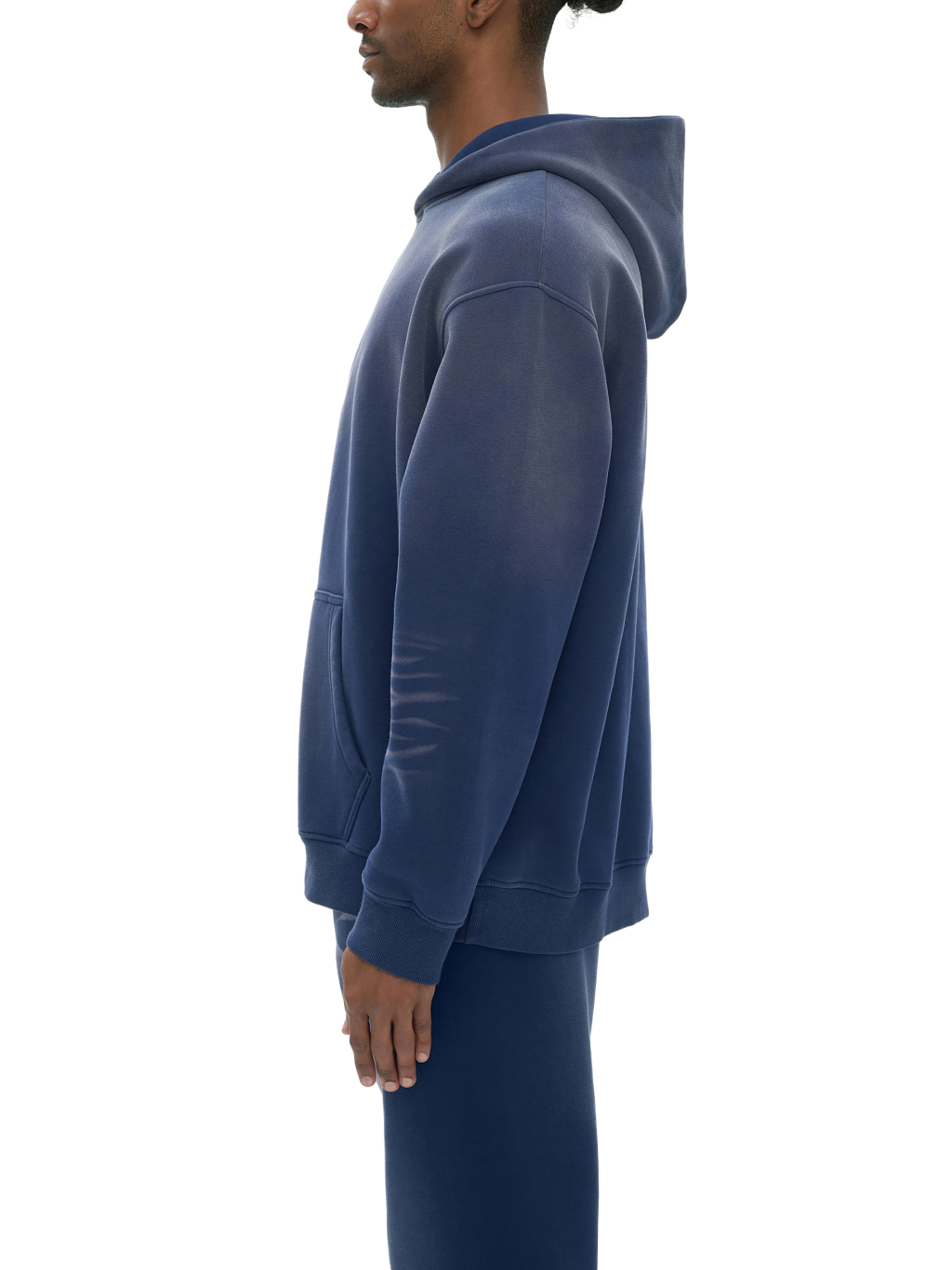 (Denim Blue)Streetwear Monkey Washed Dyed Fleece Hoodie | Dropshipping-4