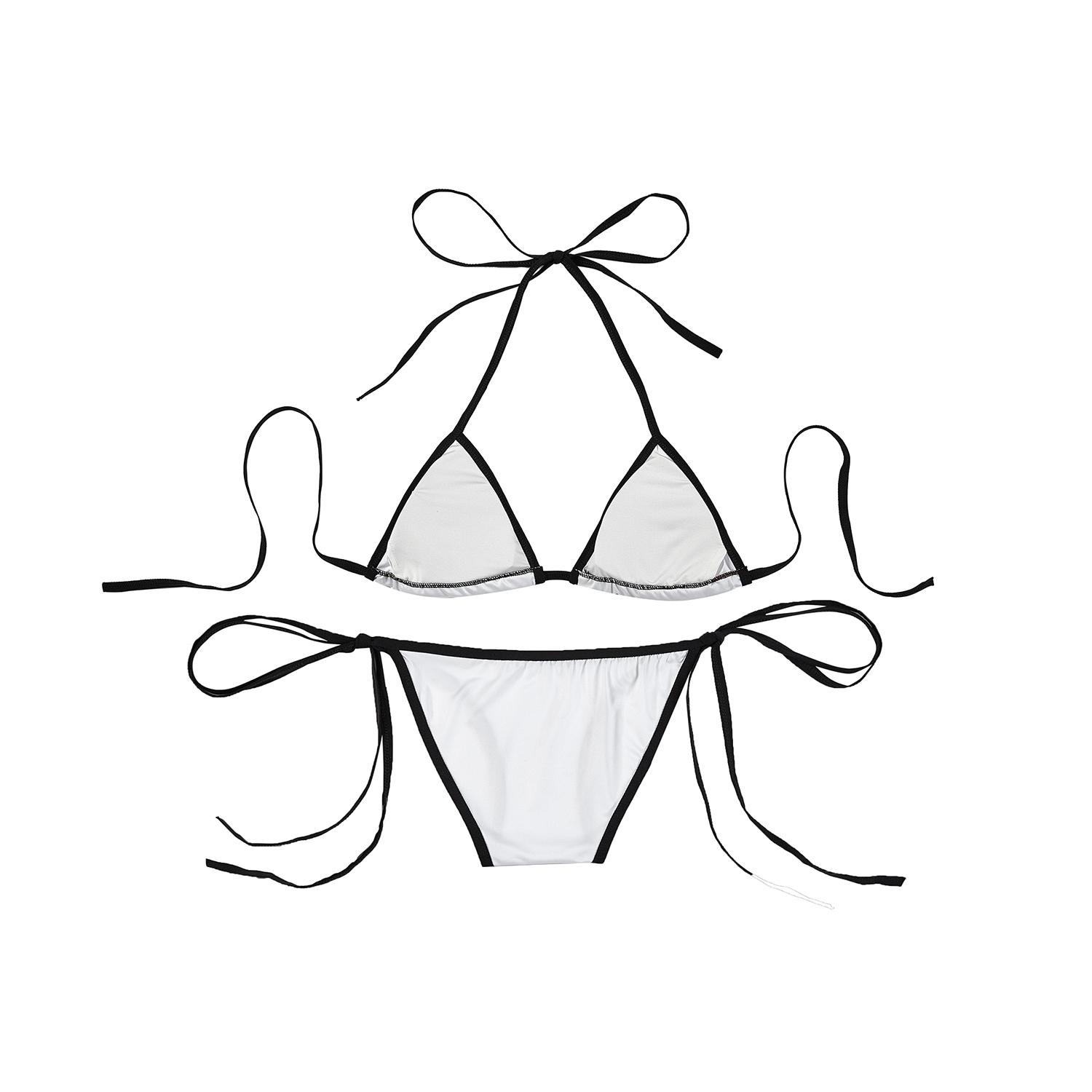 All-Over Print Women's Triangle Tie Side Bikini Swimsuit | HugePOD-2