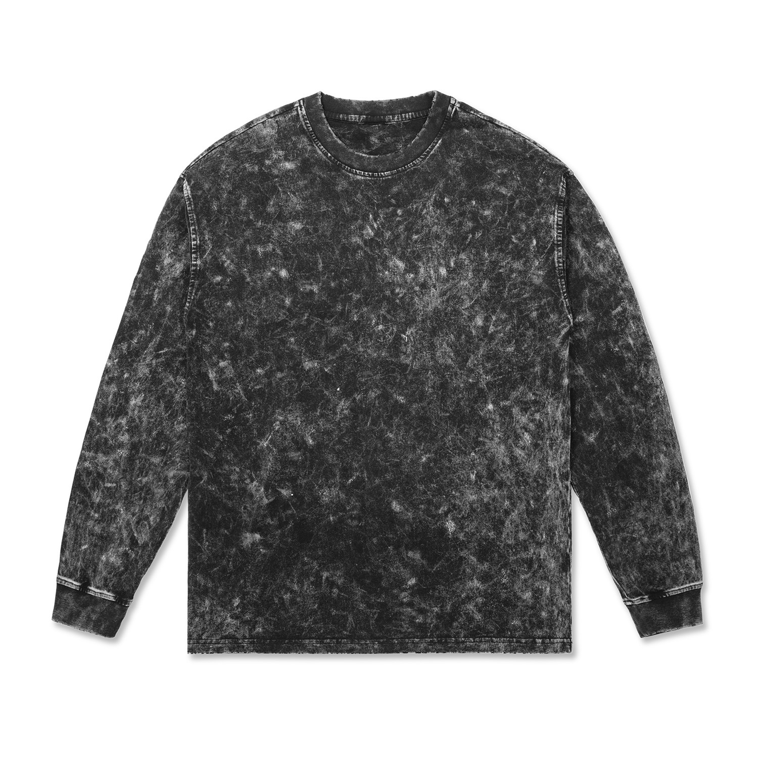 Streetwear Unisex Long Sleeve Snow Wash Loose T-Shirt - Print On Demand | HugePOD