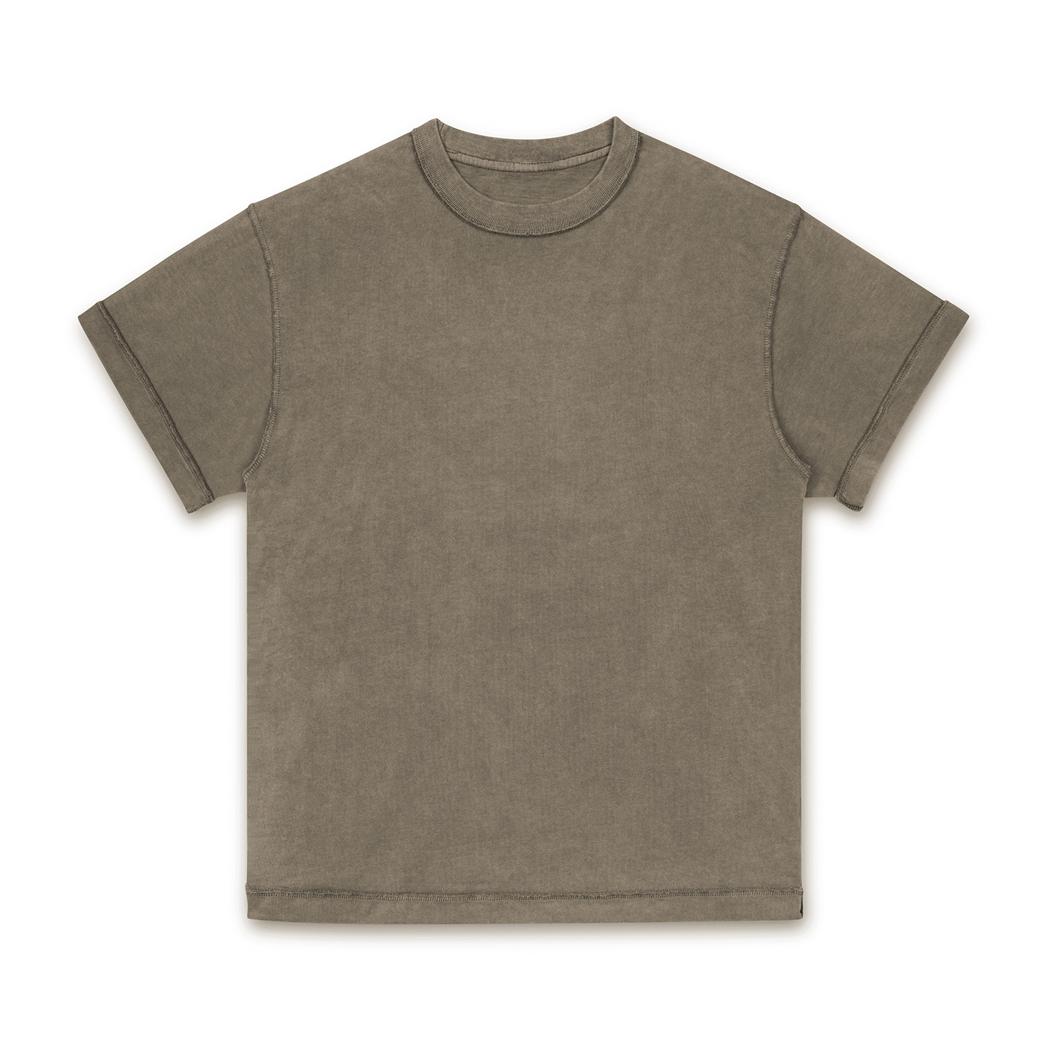 Streetwear Unisex Top Stitching Stone Wash T-Shirt - Print On Demand | HugePOD-8
