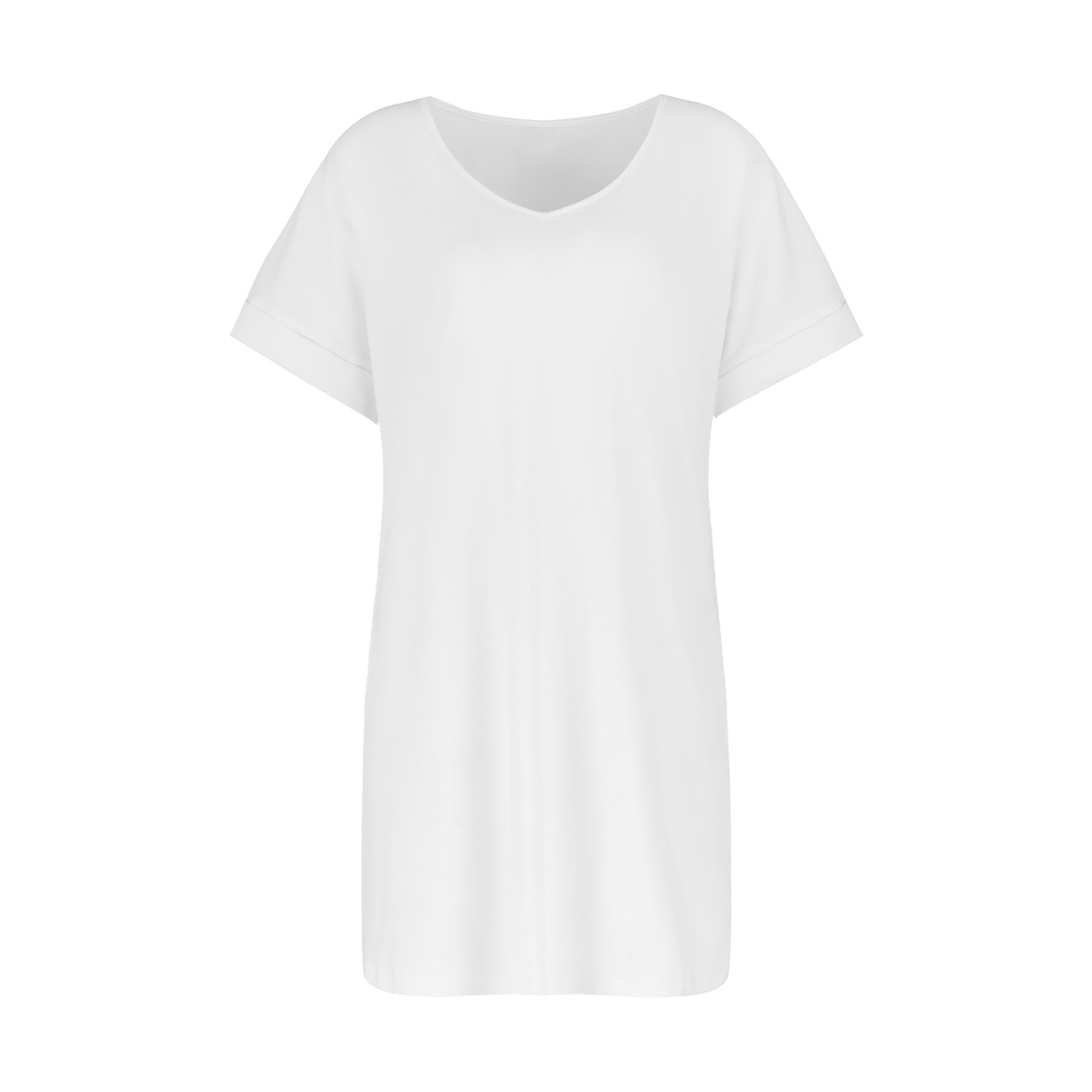 Summer Women's Cotton V-Neck Tee Dress - Print On Demand | HugePOD-1