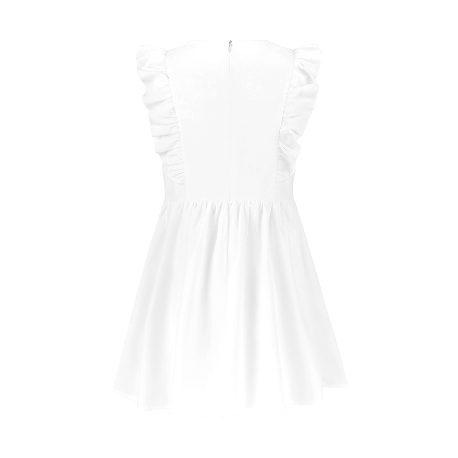 All-Over Print Girls Ruffle Trim Dress | HugePOD-3