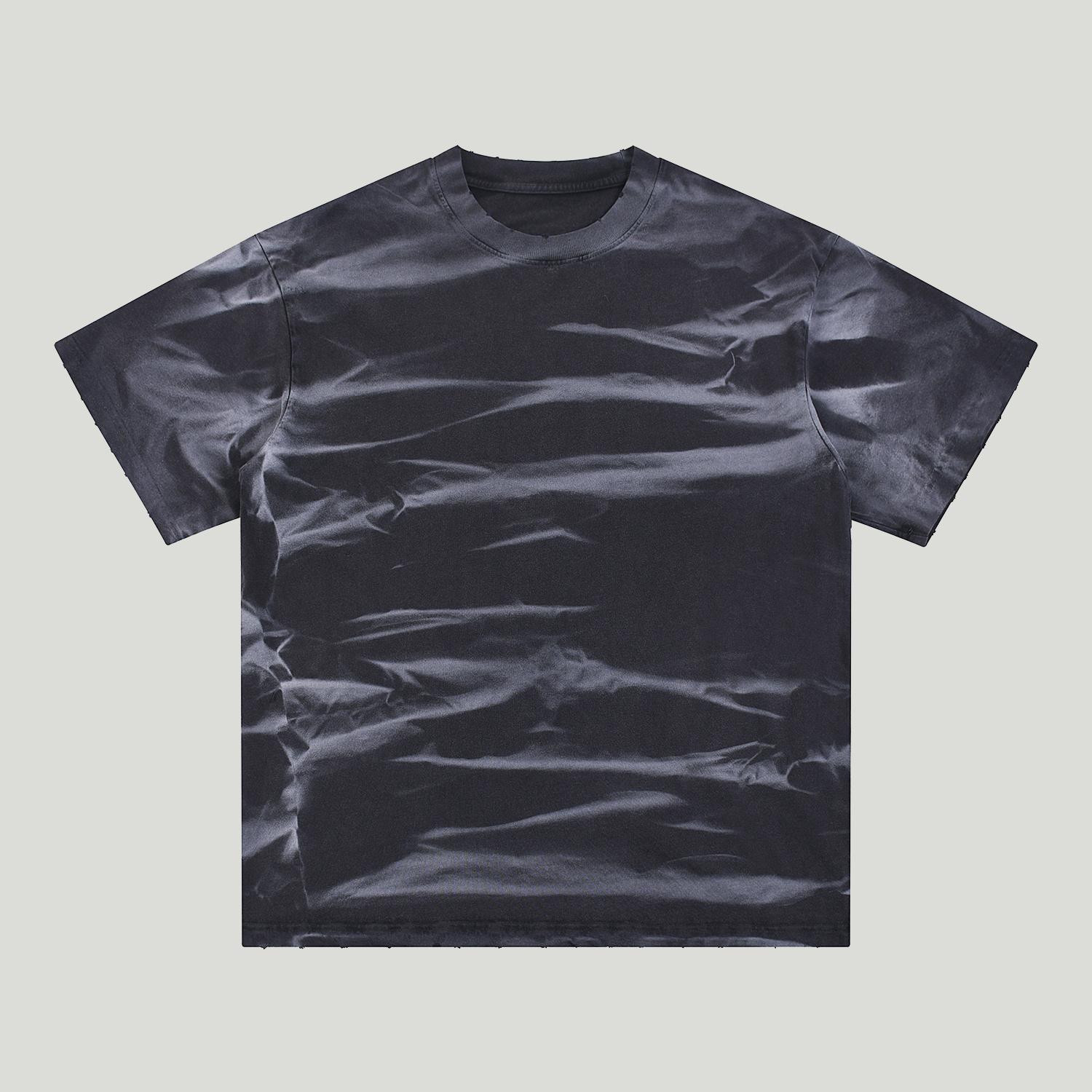 Irregular Stripe Monkey Washed Drop Shoulder T-Shirt - 250 GSM