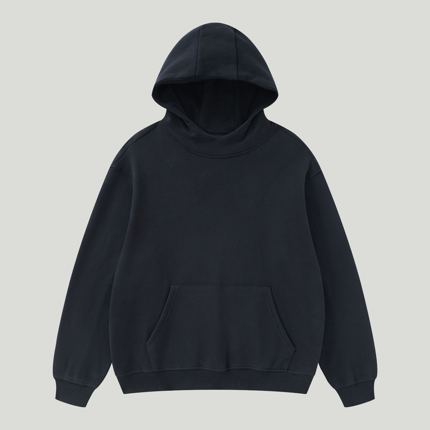 Cowl Neck Streetwear Solid Color Fleece Hoodie - 385 GSM