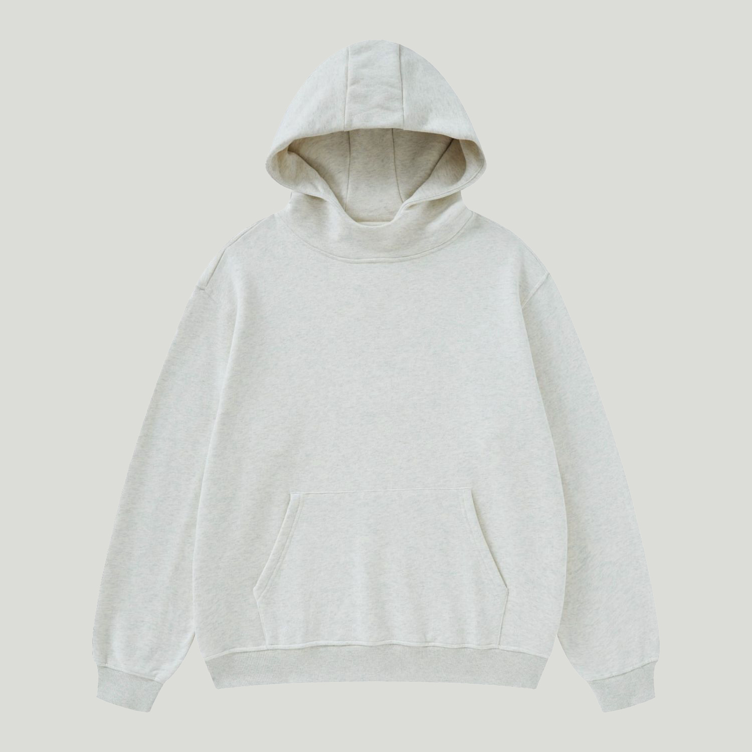 Cowl Neck Streetwear Solid Color Fleece Hoodie - 385 GSM