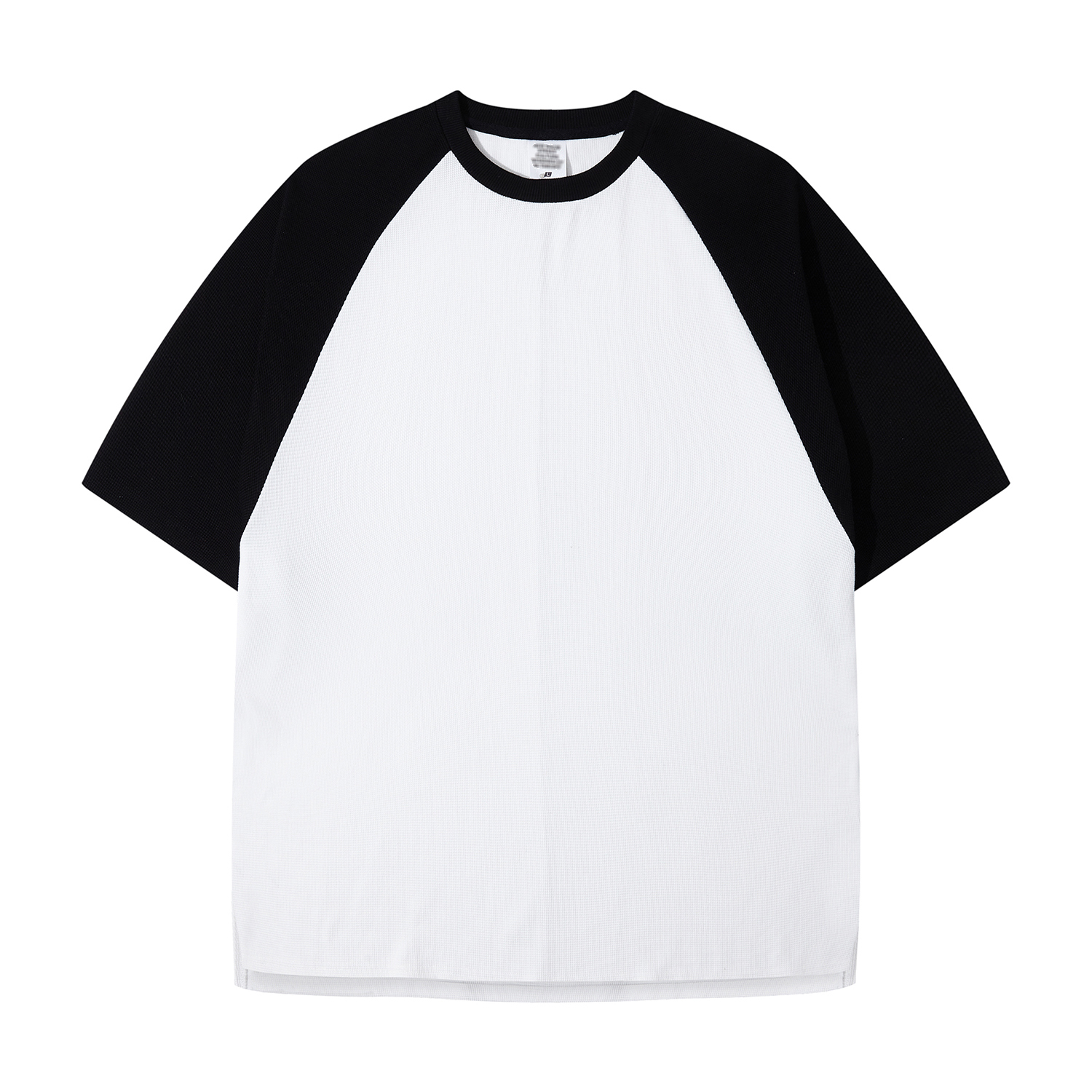 Streetwear 365G Heavyweight Color Block Loose-Fit Waffle Stitch Fabric T-Shirt - Print On Demand | HugePOD-3