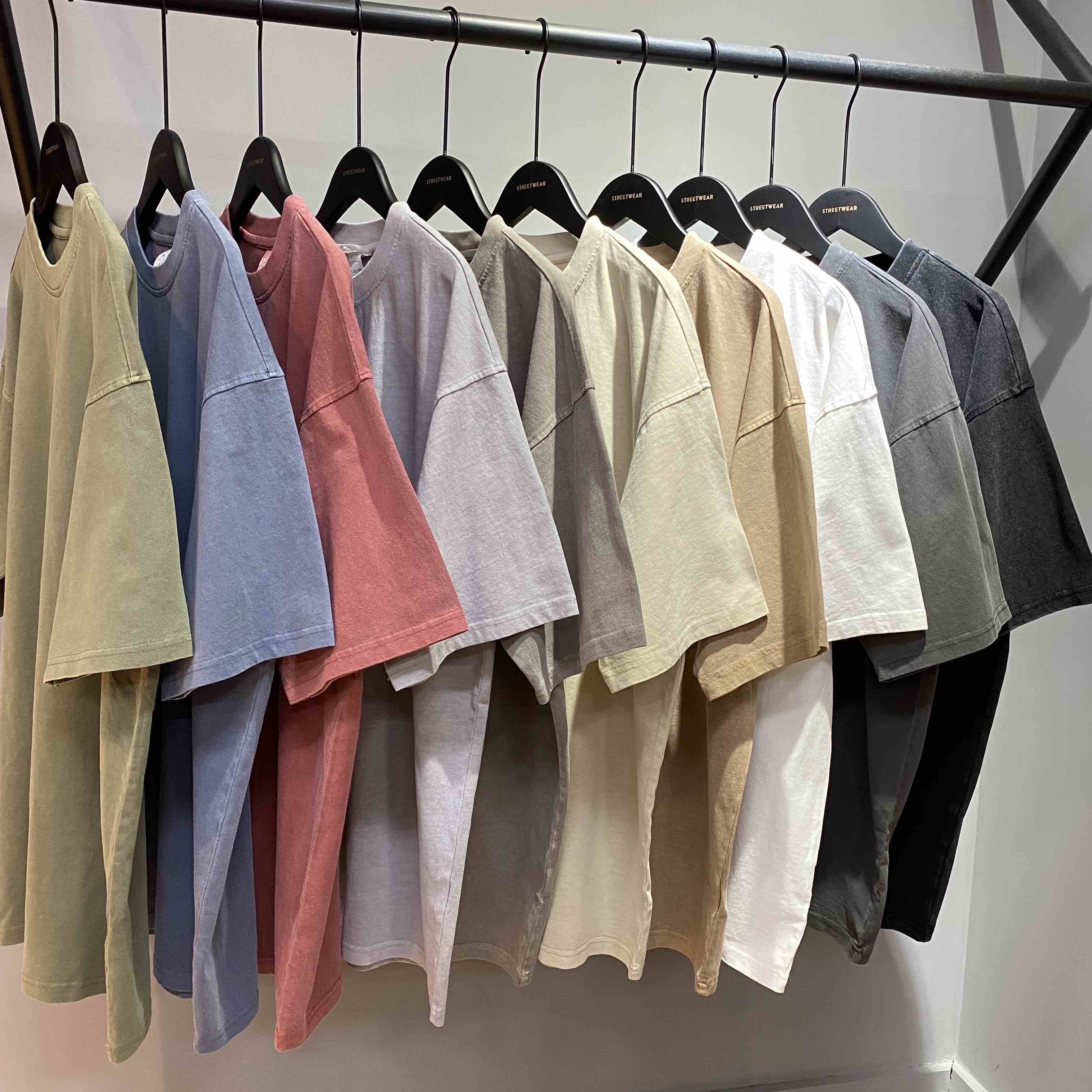 Streetwear Unisex Drop Shoulder Stone Wash T-Shirt - Print on Demand | HugePOD-26