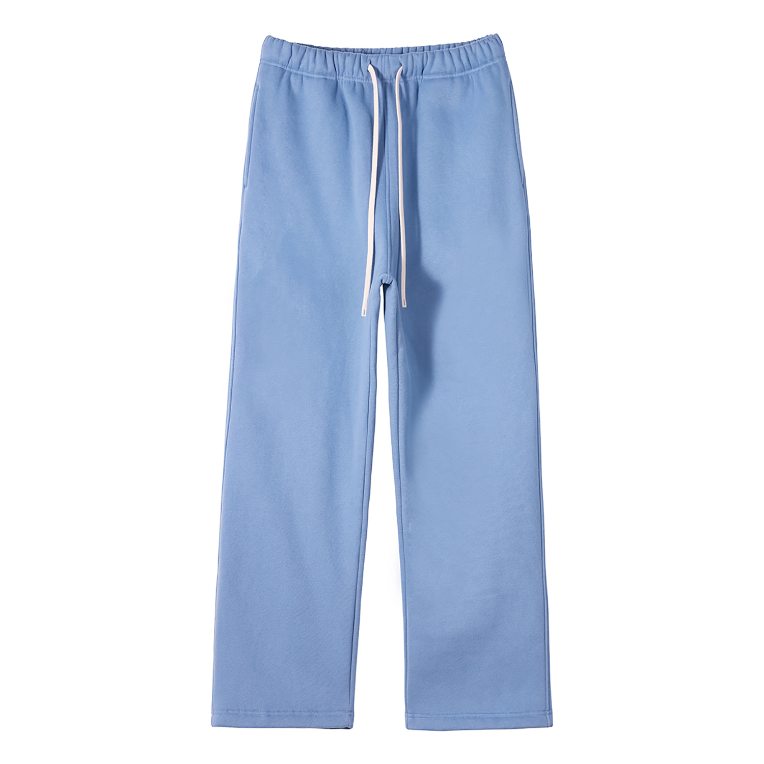 Streetwear Unisex Solid Color Fleece Straight Leg Pants - Print On Demand | HugePOD-14