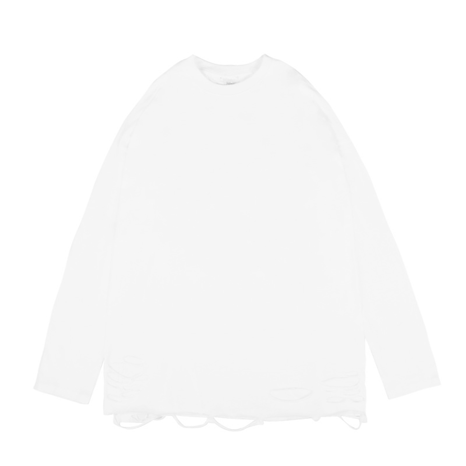Streetwear Unisex Ripped Long Sleeve T-Shirt - Print On Demand | HugePOD-2