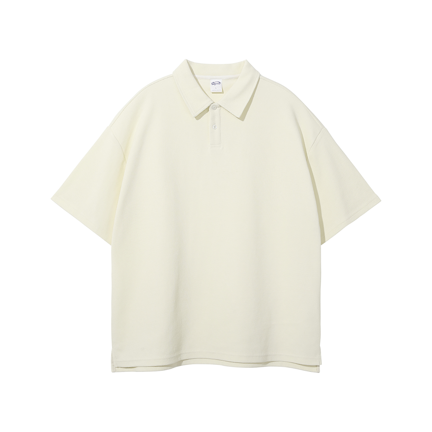 Streetwear Heavyweight 330G Collared Split Diamond Waffle Stitch Fabric Polo Shirt - Print On Demand | HugePOD-3