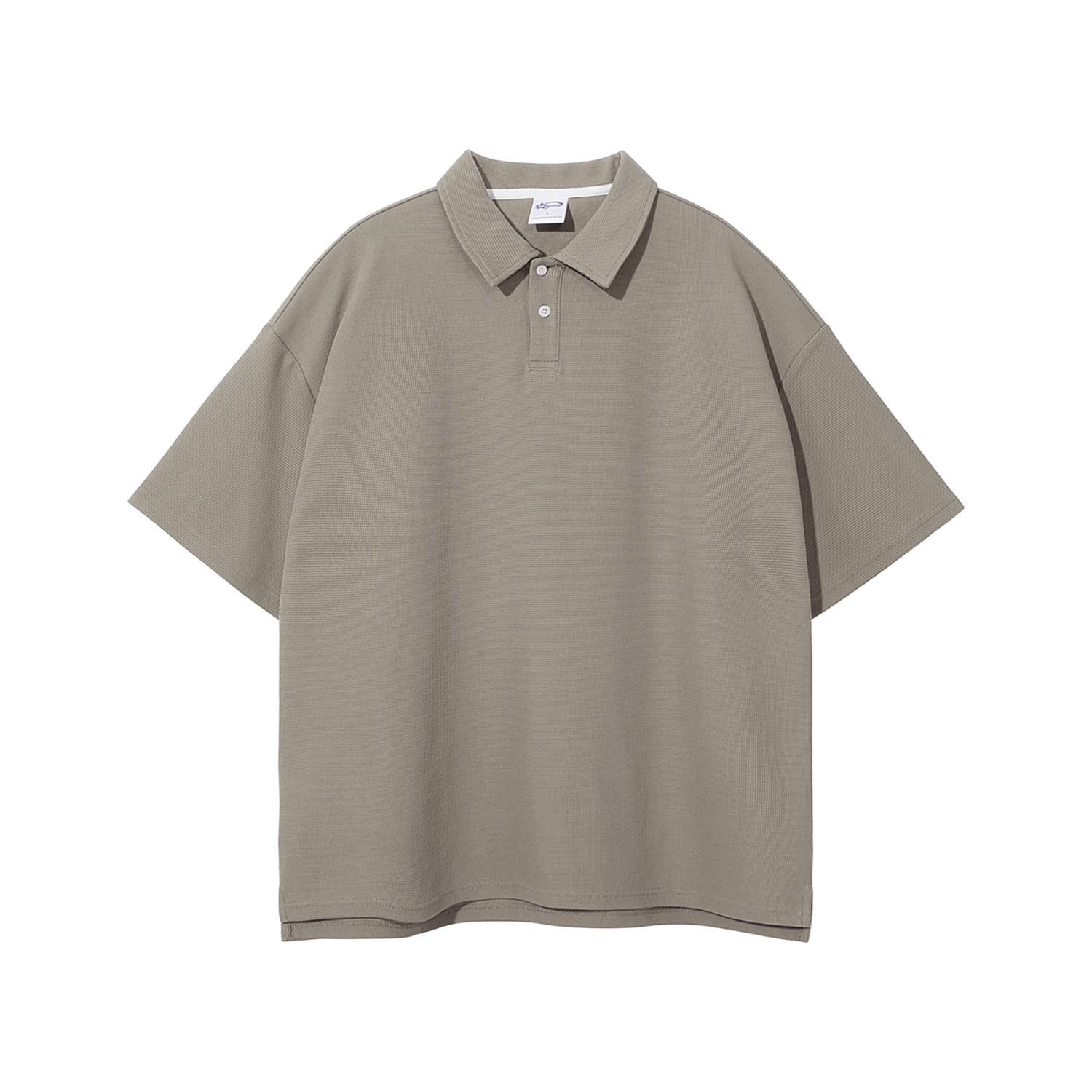 Streetwear Heavyweight 330G Collared Split Diamond Waffle Stitch Fabric Polo Shirt - Print On Demand | HugePOD-5