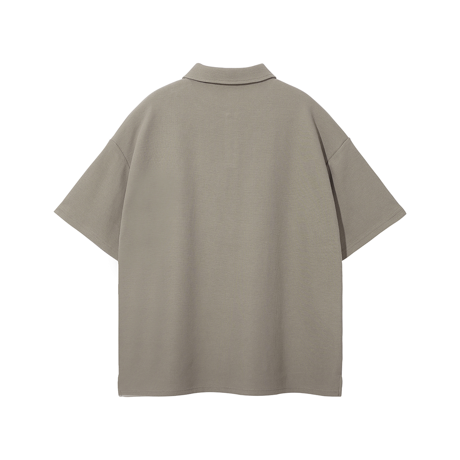 Streetwear Heavyweight 330G Collared Split Diamond Waffle Stitch Fabric Polo Shirt - Print On Demand | HugePOD-6