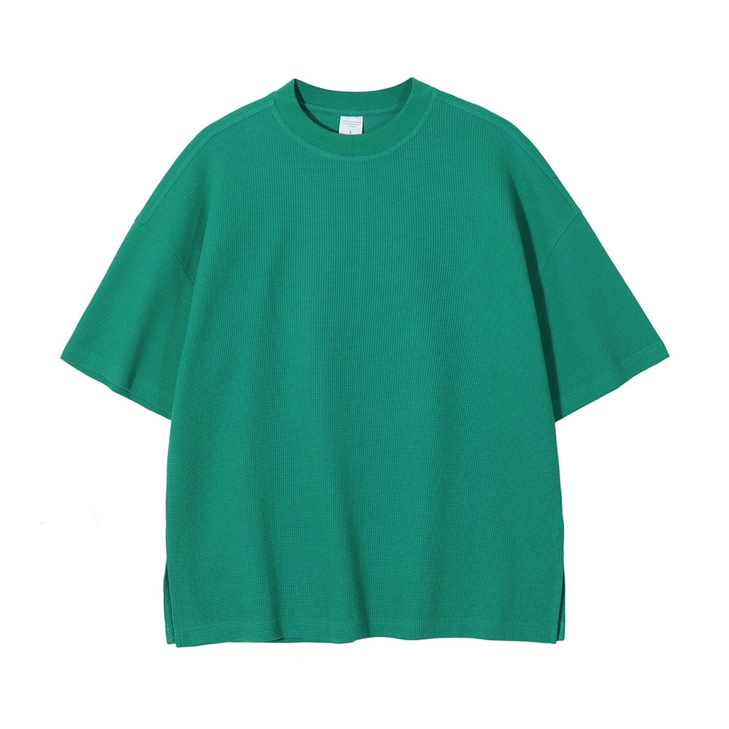 Streetwear Unisex Loose-Fit Waffle Stitch Fabric T-Shirt - Print On Demand | HugePOD-6