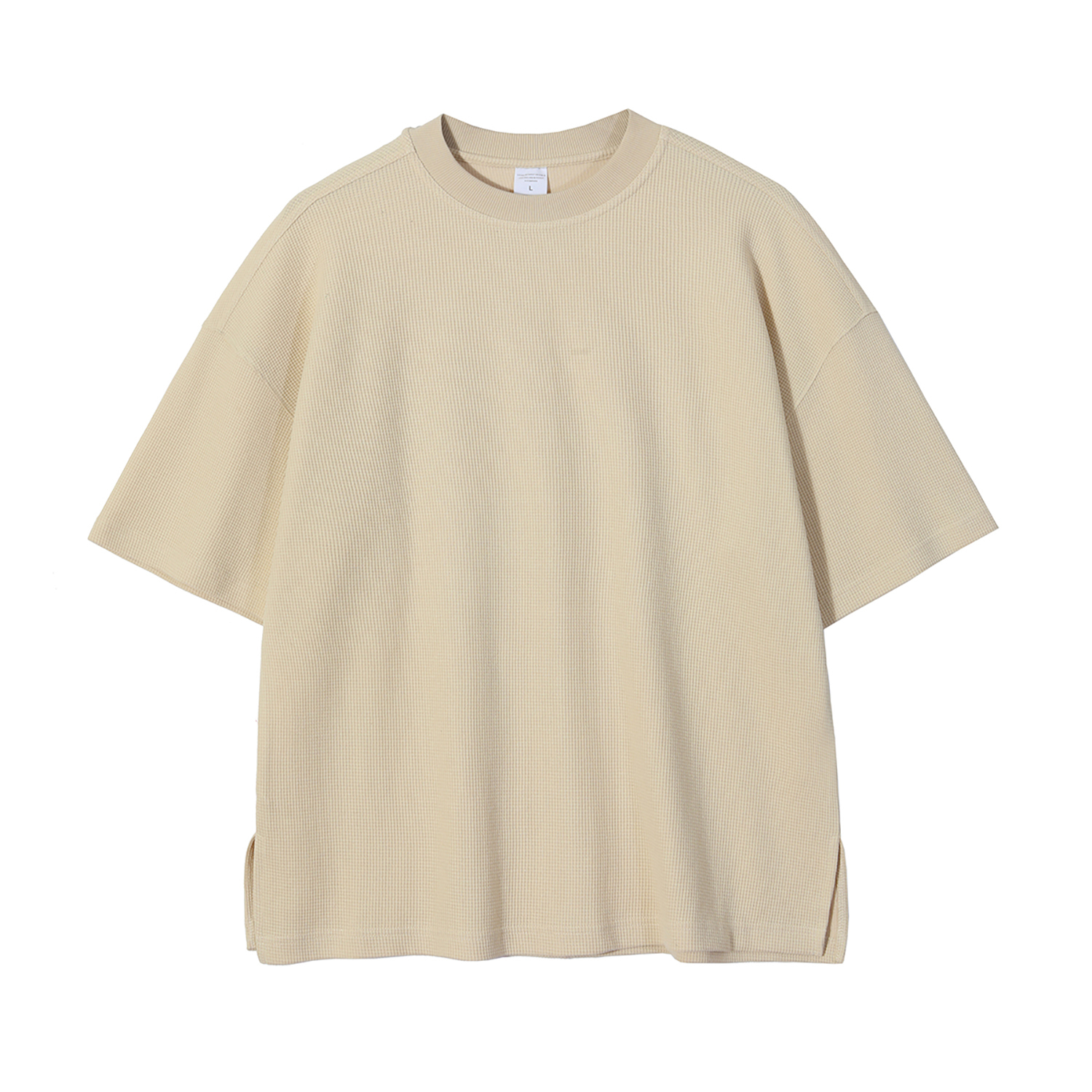 Streetwear Unisex Loose-Fit Waffle Stitch Fabric T-Shirt - Print On Demand | HugePOD-4