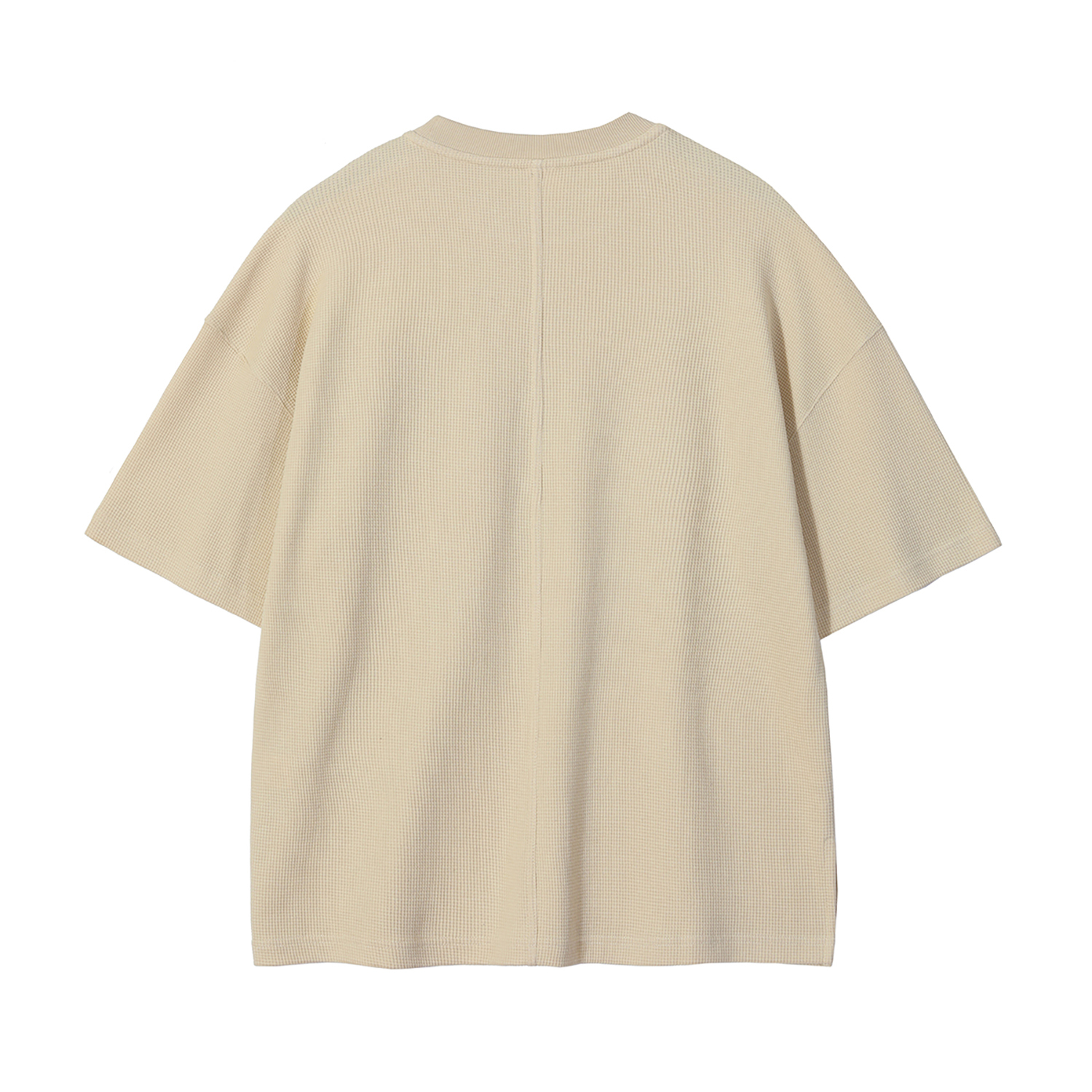 Streetwear Unisex Loose-Fit Waffle Stitch Fabric T-Shirt - Print On Demand | HugePOD-5