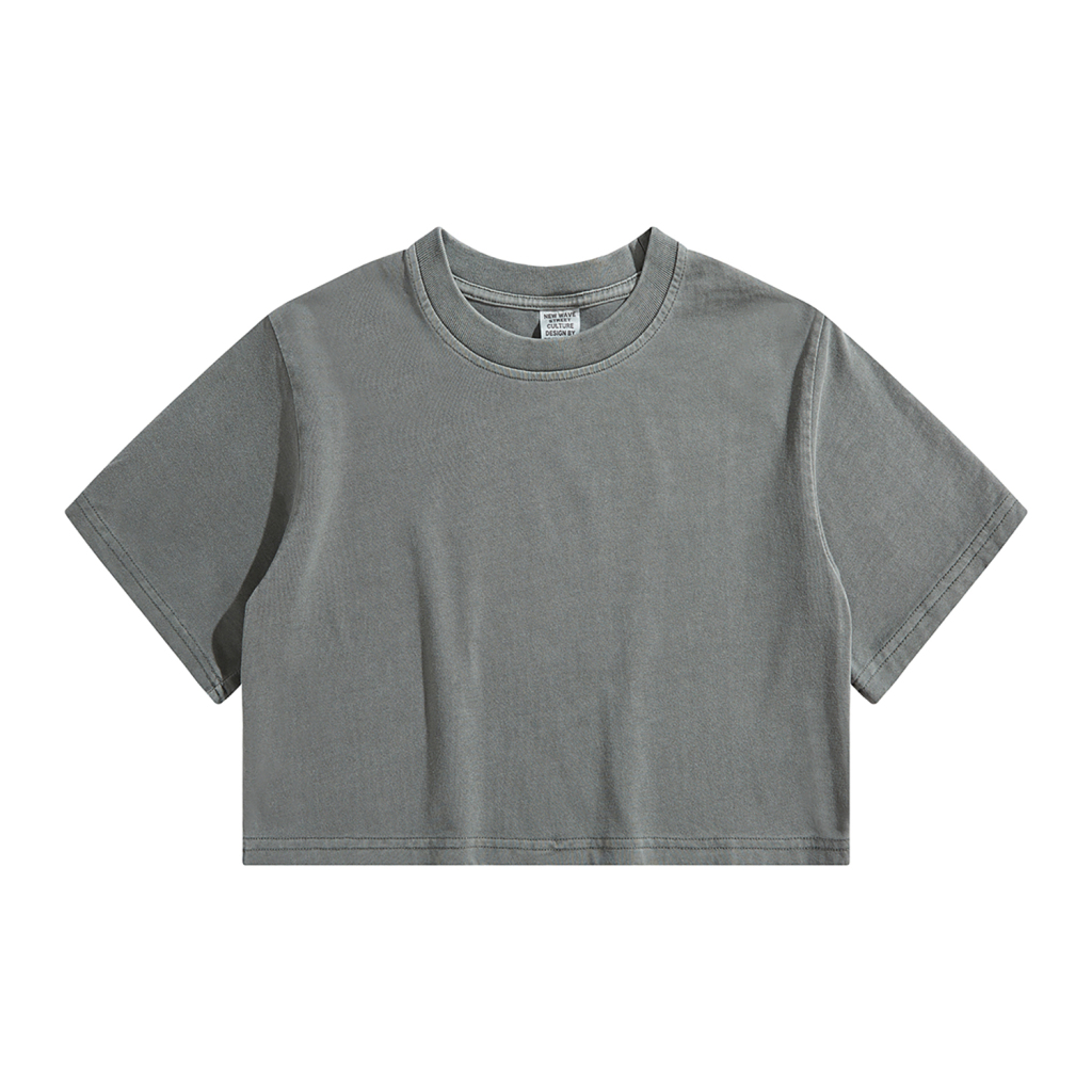 Streetwear Women's Washed Crop Top - Print On Demand | HugePOD-16