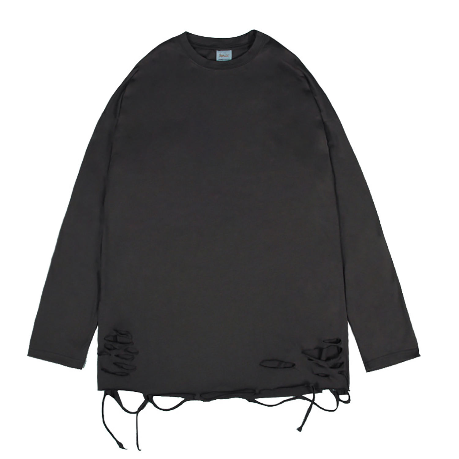 Streetwear Unisex Ripped Long Sleeve T-Shirt - Print On Demand | HugePOD-5
