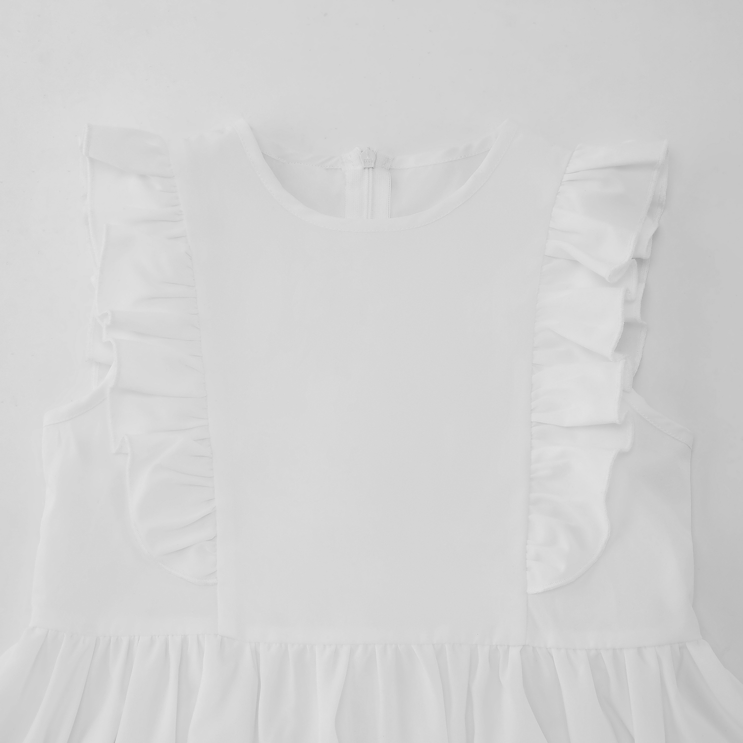All-Over Print Girls Ruffle Trim Dress | HugePOD-4