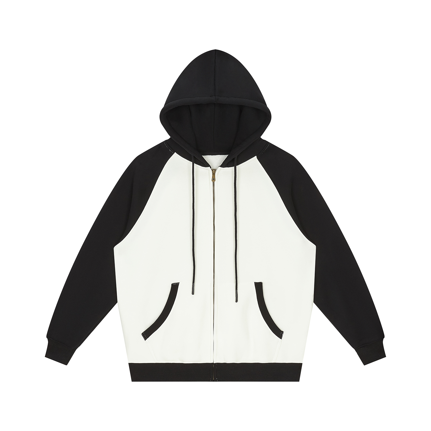 Streetwear Unisex Two Tone Raglan Sleeve Fleece Hoodie | HugePOD-1