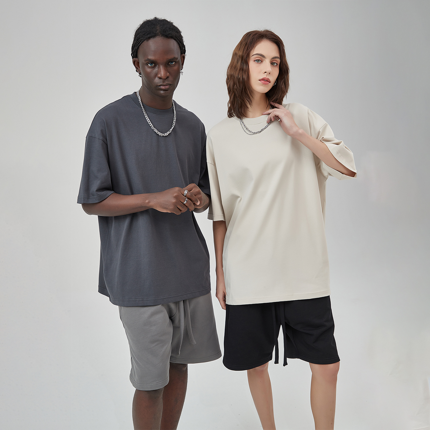 Streetwear Unisex Earth Tone Loose Fit FOG T-Shirt | HugePOD-2