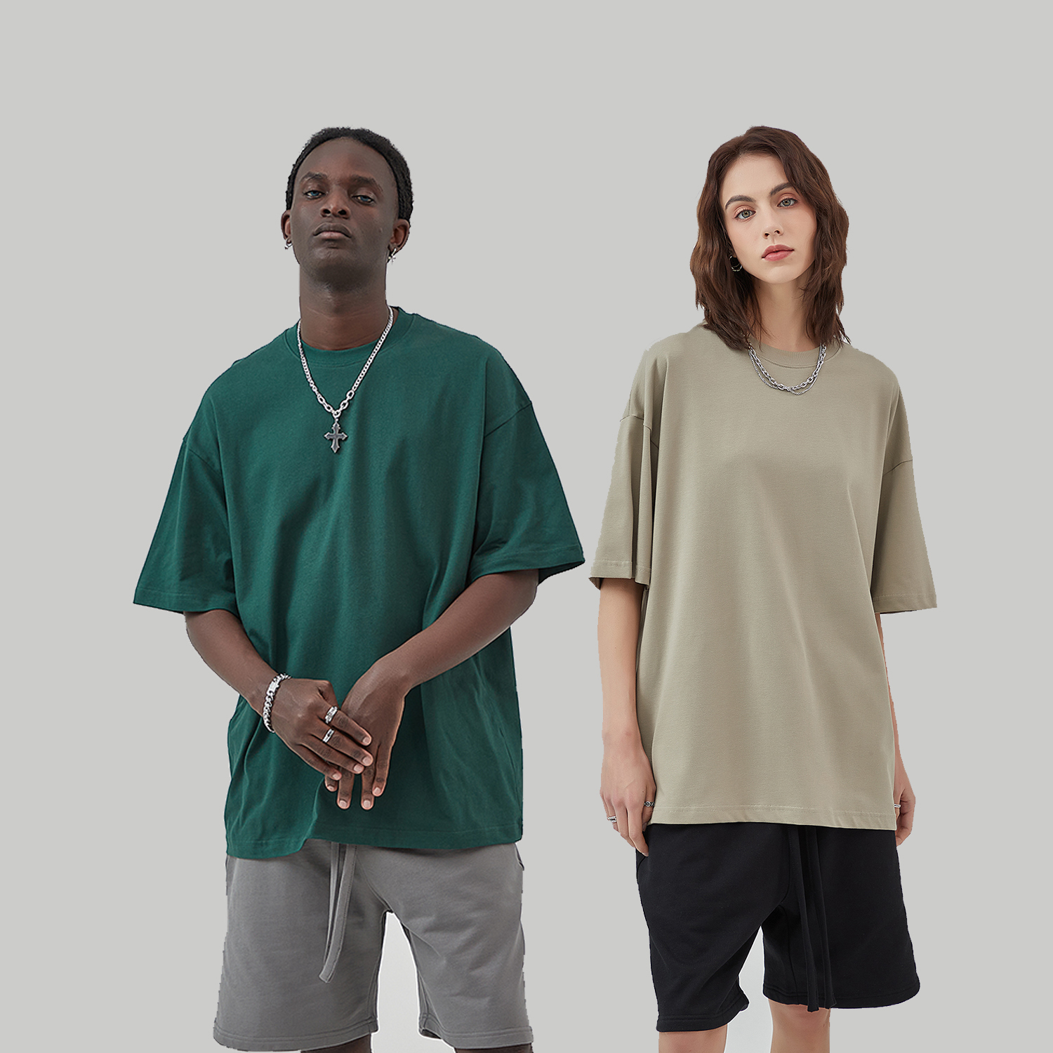 Streetwear Unisex Earth Tone Loose Fit FOG T-Shirt | HugePOD-6