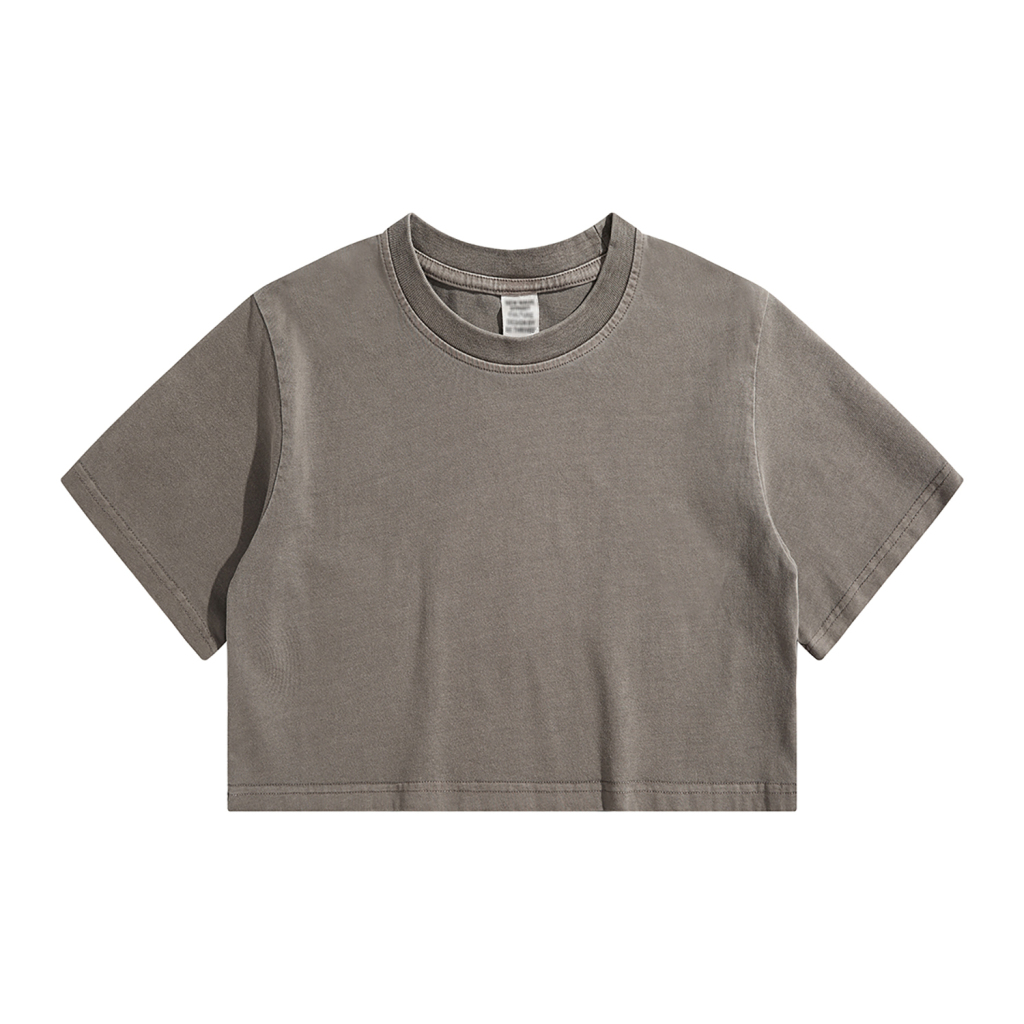 Streetwear Women's Washed Crop Top - Print On Demand | HugePOD-15