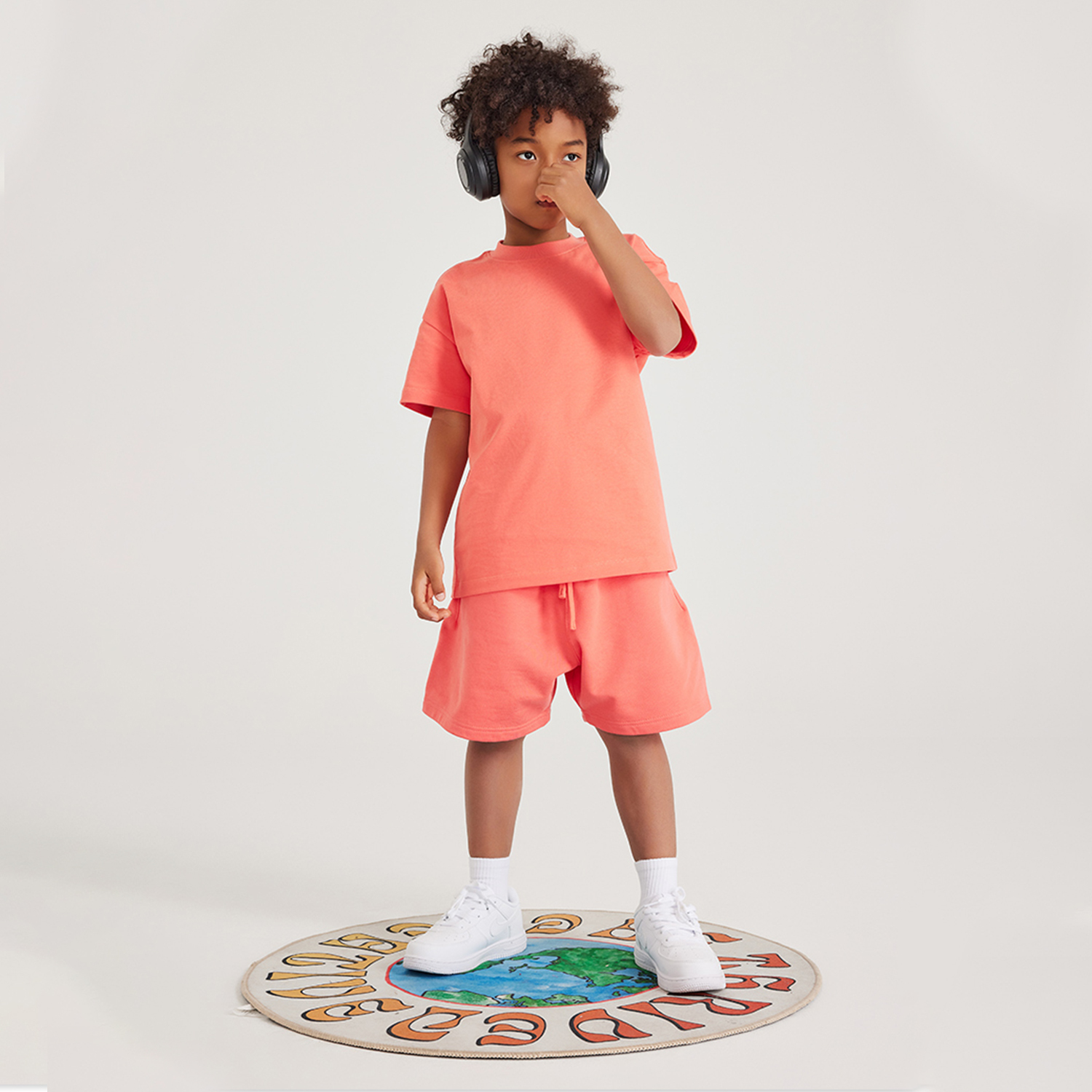 Streetwear Kids Heavyweight Earth Tone FOG 100% Cotton T-Shirt - Print On Demand | HugePOD-11