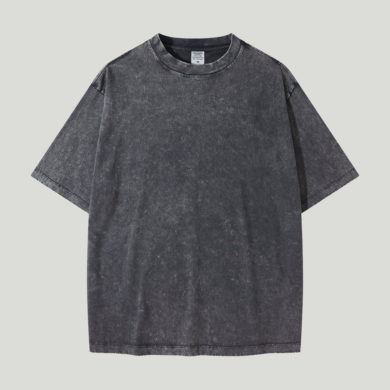 Streetwear American Vintage Waxed Dyed Washed Heavyweight 100% Cotton T-Shirt | HugePOD