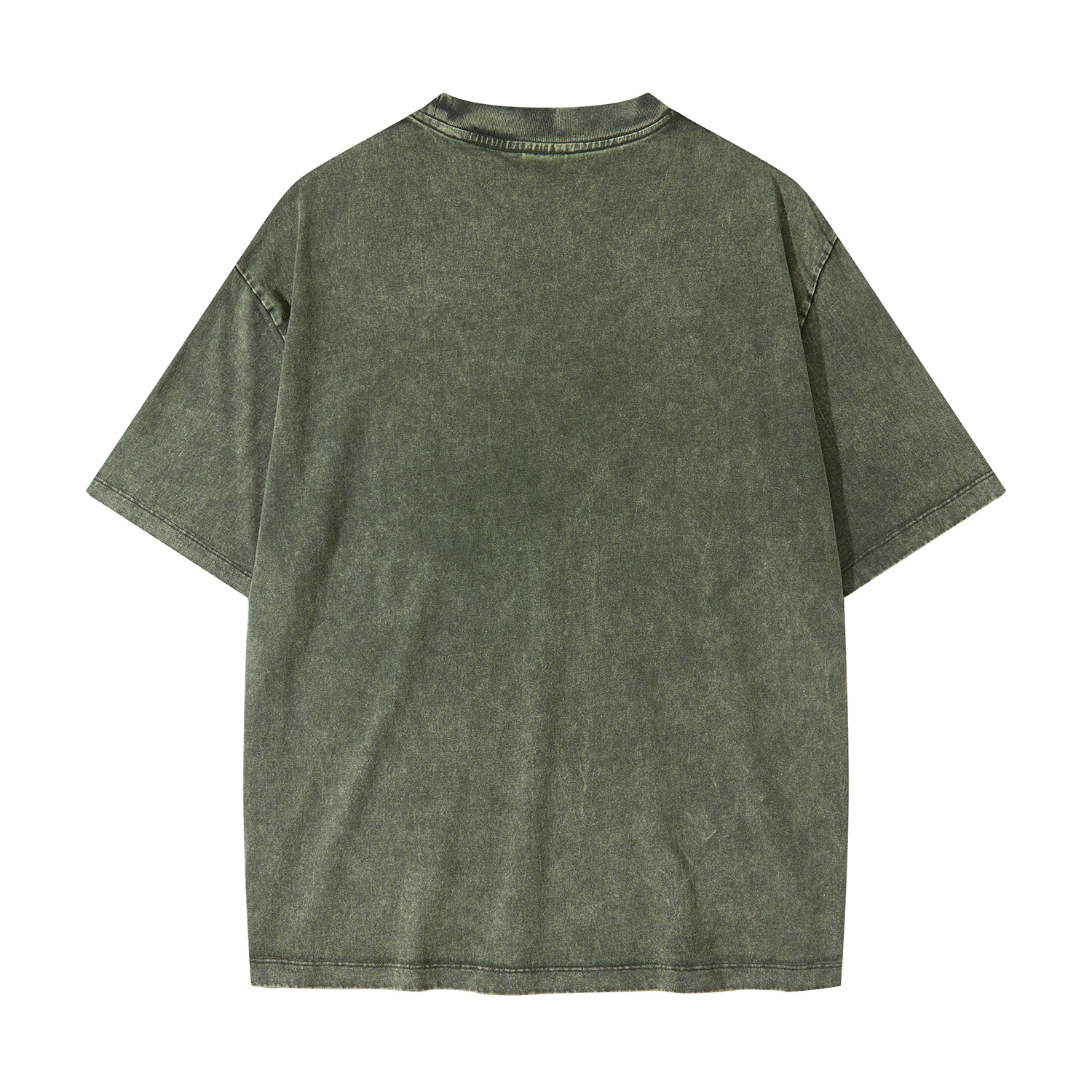 Streetwear American Vintage Waxed Dyed Washed Heavyweight 100% Cotton T-Shirt | HugePOD-15