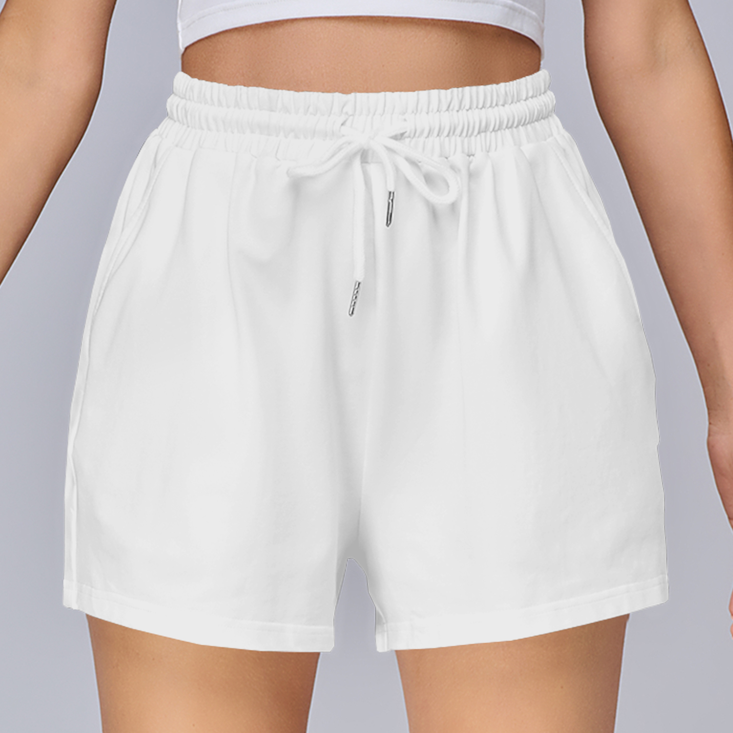 Women's 100% Cotton Short Sweatpants | HugePOD-4