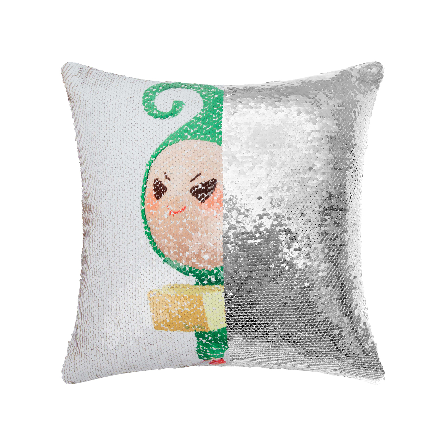 Silver Sequin Cushion Cover Without Filler | HugePOD-5