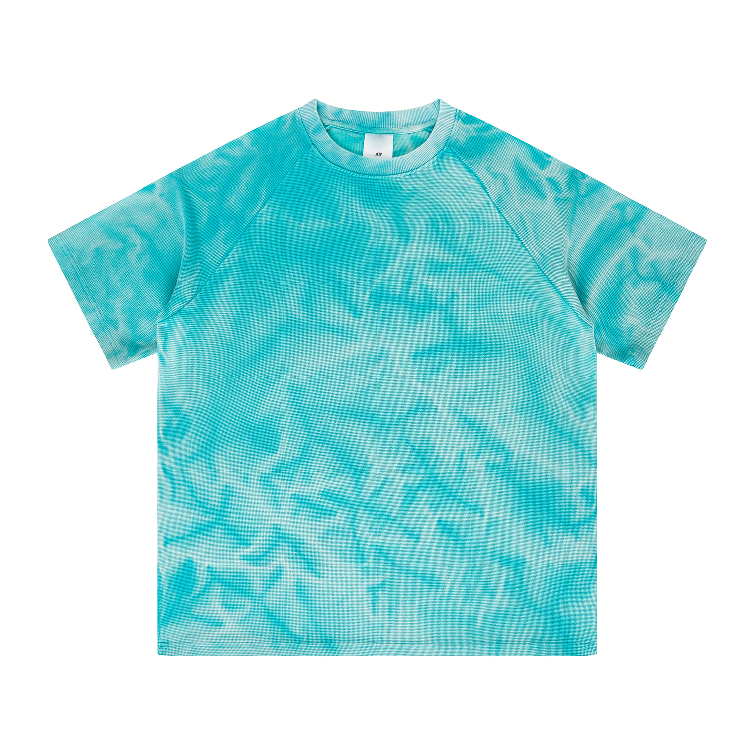 Streetwear 365G Heavyweight Water Ripple Washed  Drop Shoulder Waffle Fabric T-Shirt - Print On Demand | HugePOD-4