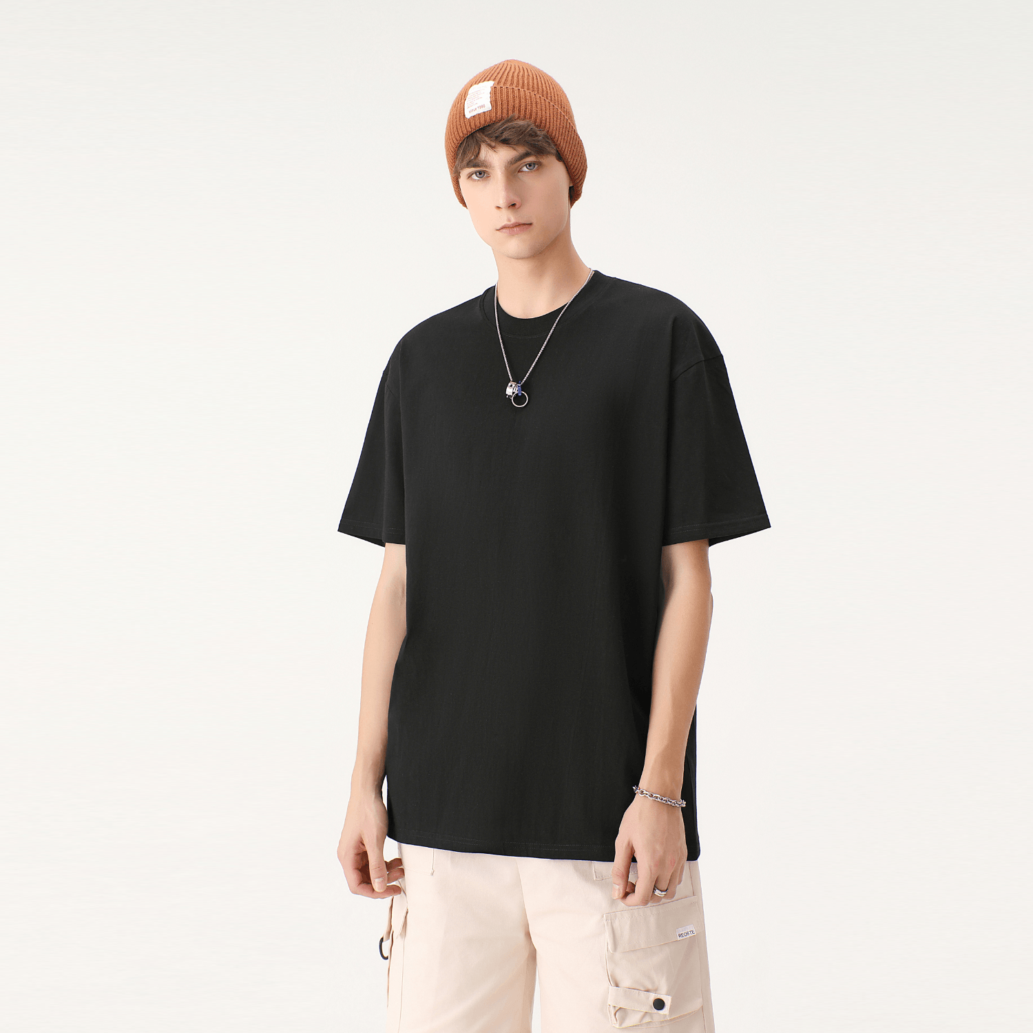 Drop Shoulder Seamless T-Shirt - 200G | Streetwear Apparel-3