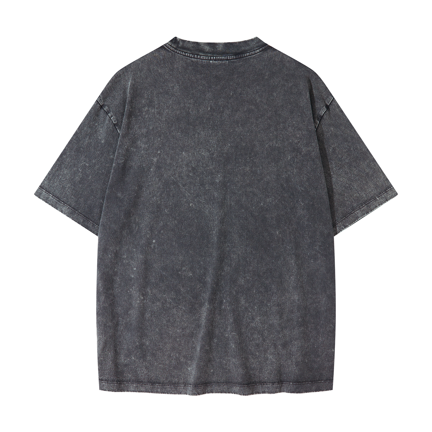Streetwear American Vintage Waxed Dyed Washed Heavyweight 100% Cotton T-Shirt | HugePOD-17