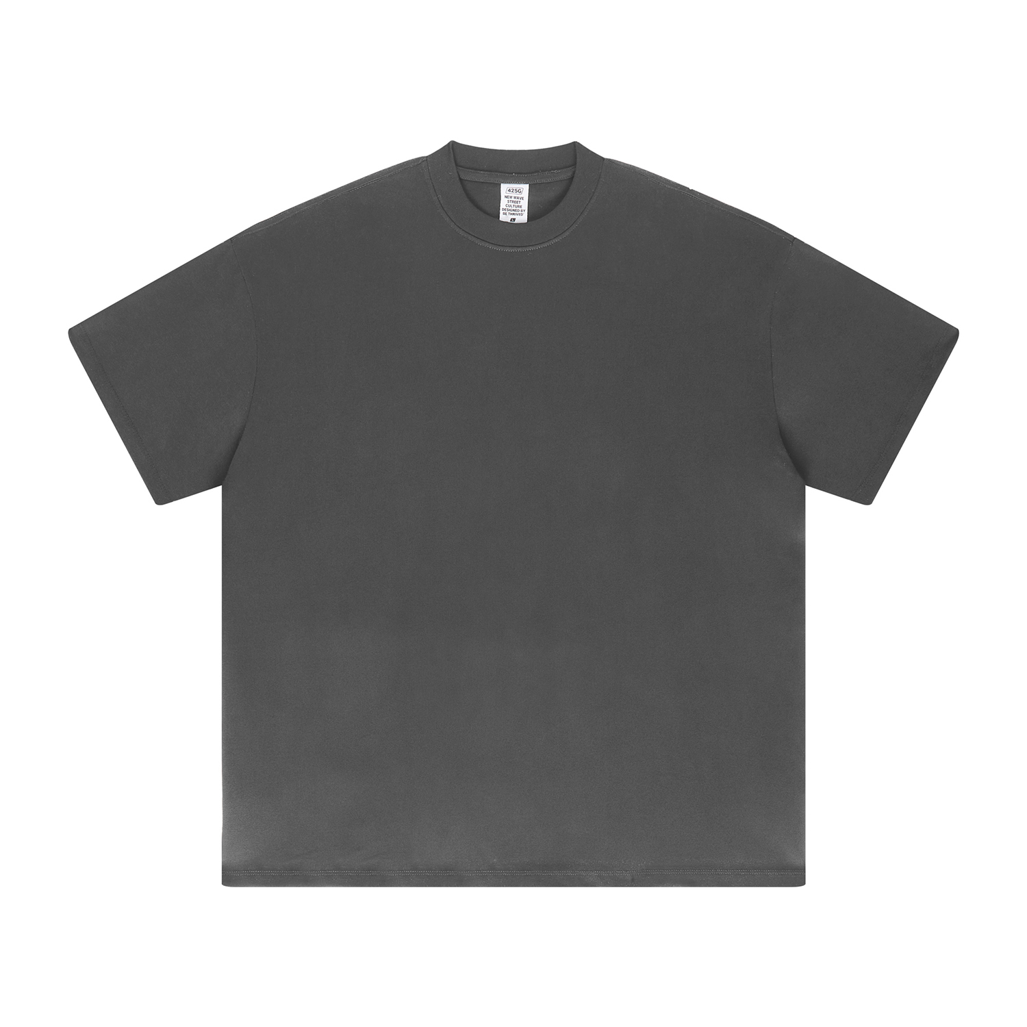 Streetwear Unisex 425g Heavyweight Solid Color Drop-shoulder Loose T Shirt | HugePOD-28