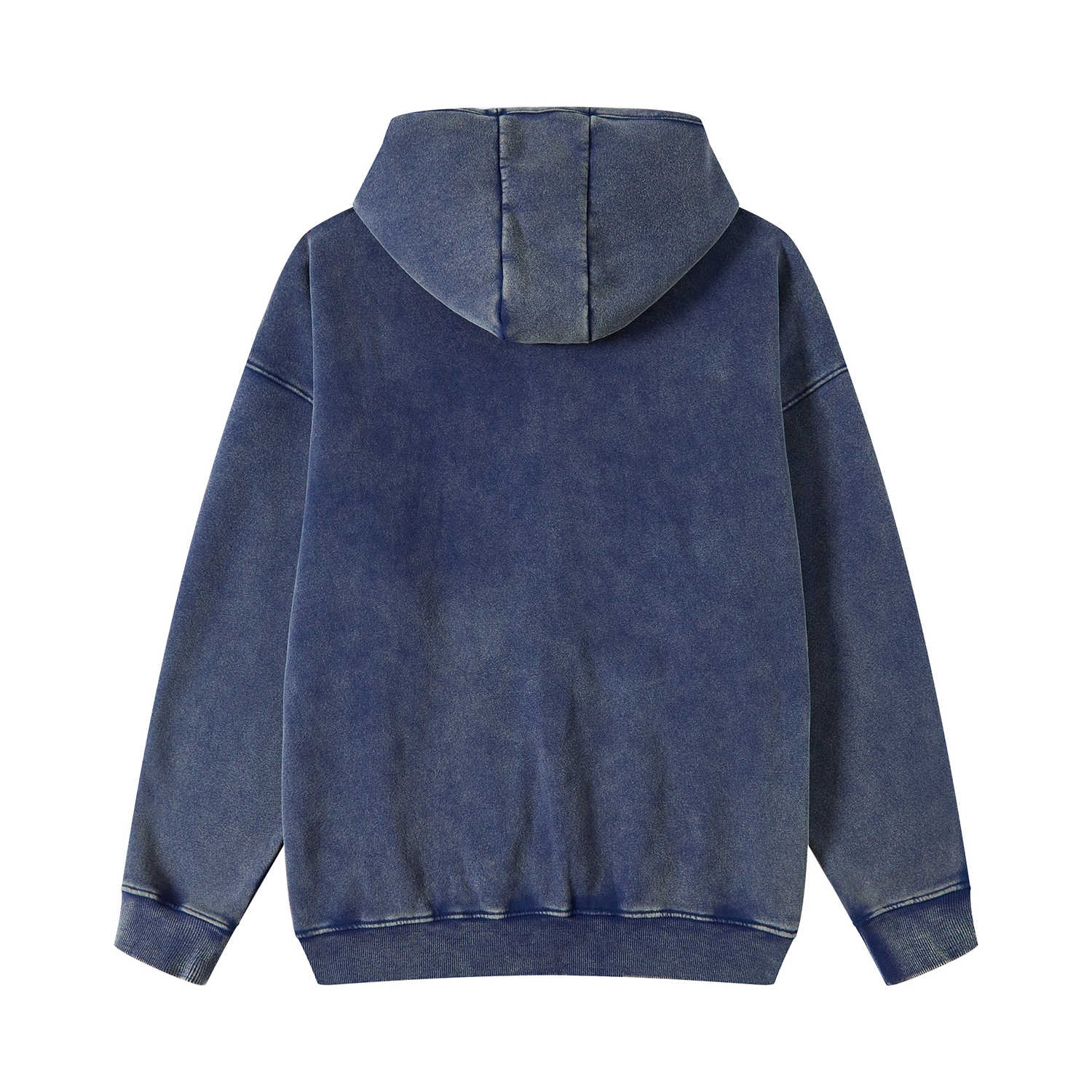 Streetwear Unisex Washed Zip Fleece  Hoodie - Print On Demand-22