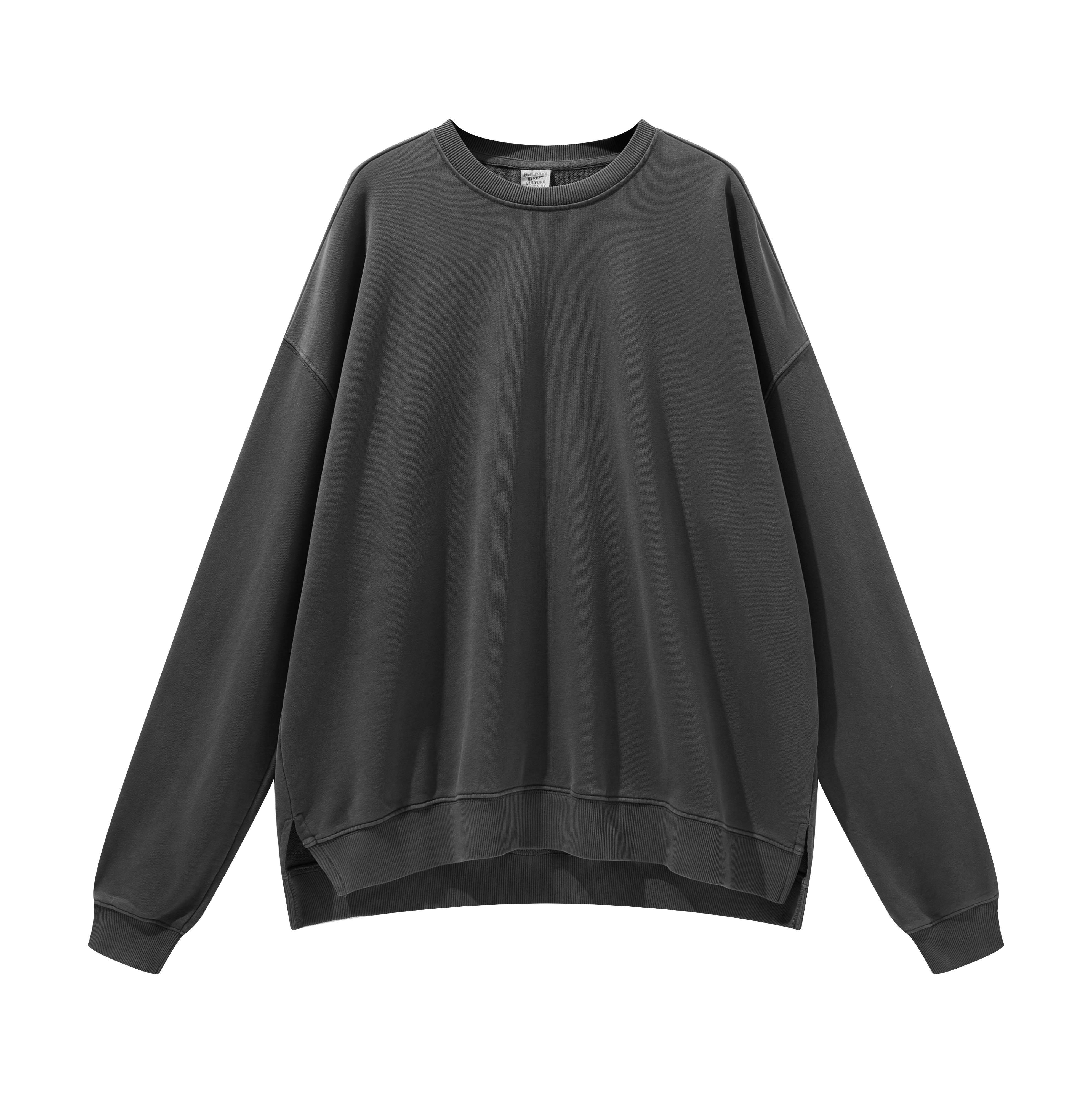 Custom Streetwear Unisex Split Hem Washed Pullover - Print On Demand | HugePOD-11