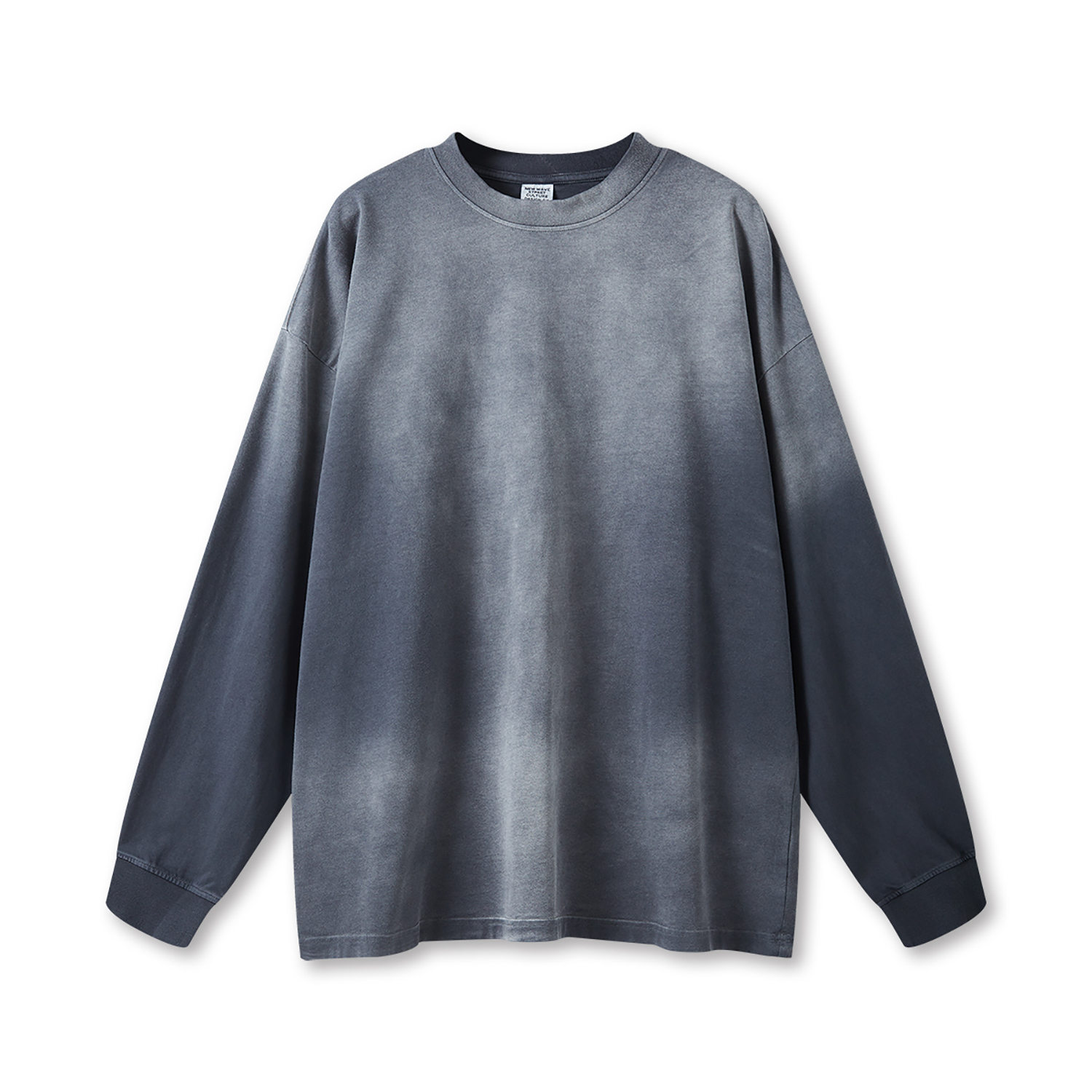 Streetwear Unisex Gradient Washed Effect Long Sleeve Tee - Print On Demand | HugePOD-11