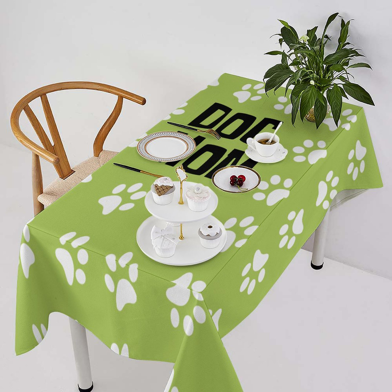 Custom All-Over Print Rectangular Linen Tablecloth | HugePOD-5