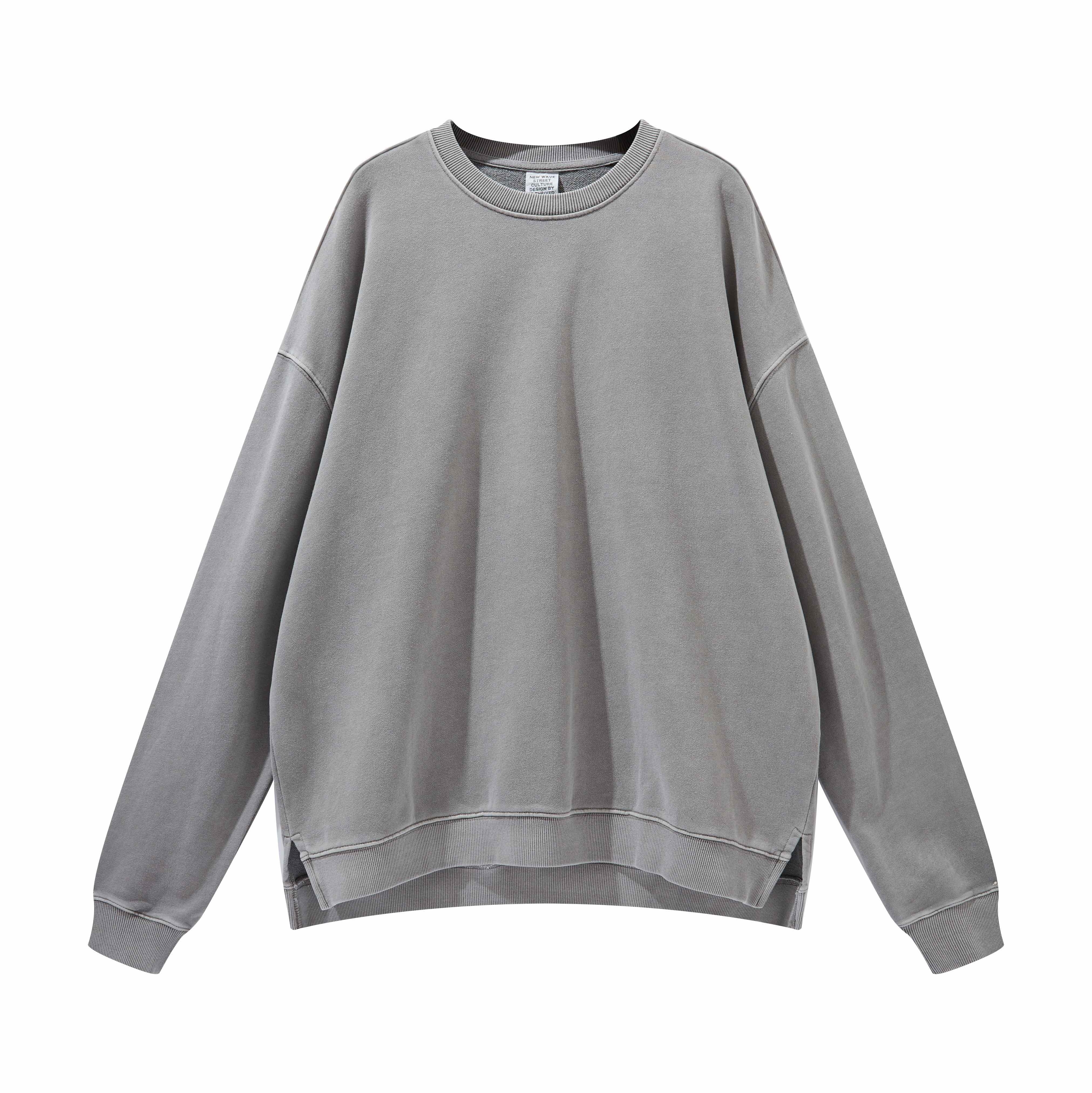Custom Streetwear Unisex Split Hem Washed Pullover - Print On Demand | HugePOD-5