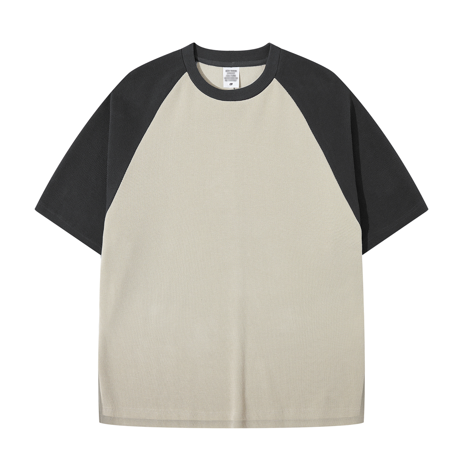 Streetwear 365G Heavyweight Color Block Loose-Fit Waffle Stitch Fabric T-Shirt - Print On Demand | HugePOD-5