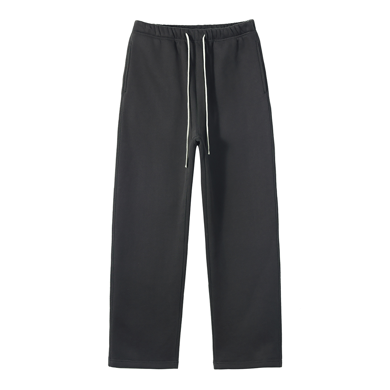 Streetwear Unisex Solid Color Fleece Straight Leg Pants - Print On Demand | HugePOD-26