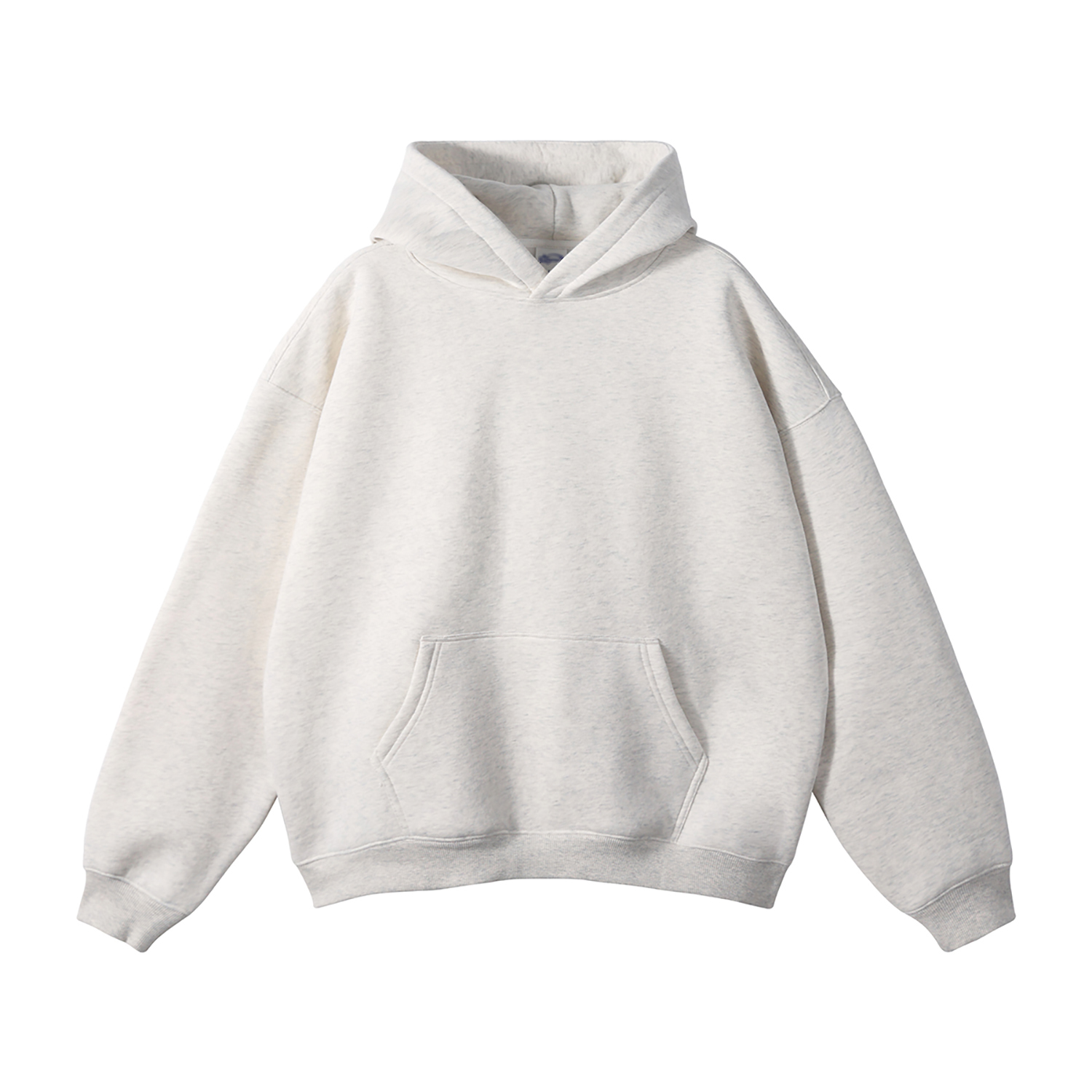 (Gray)Streetwear Unisex Oversized Solid Color Fleece Hoodie-7
